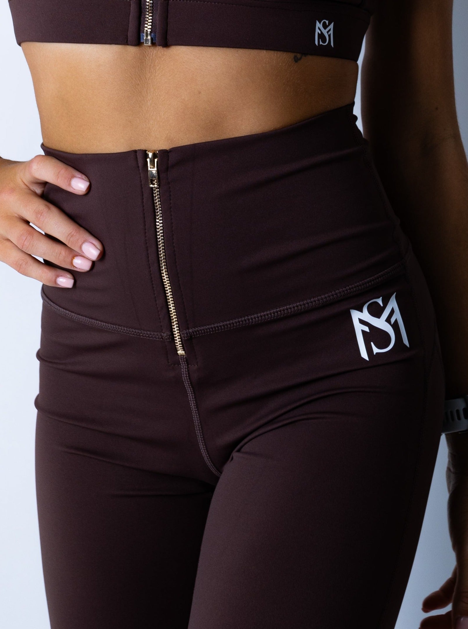 Zipper Legging Brown Sportmonkey