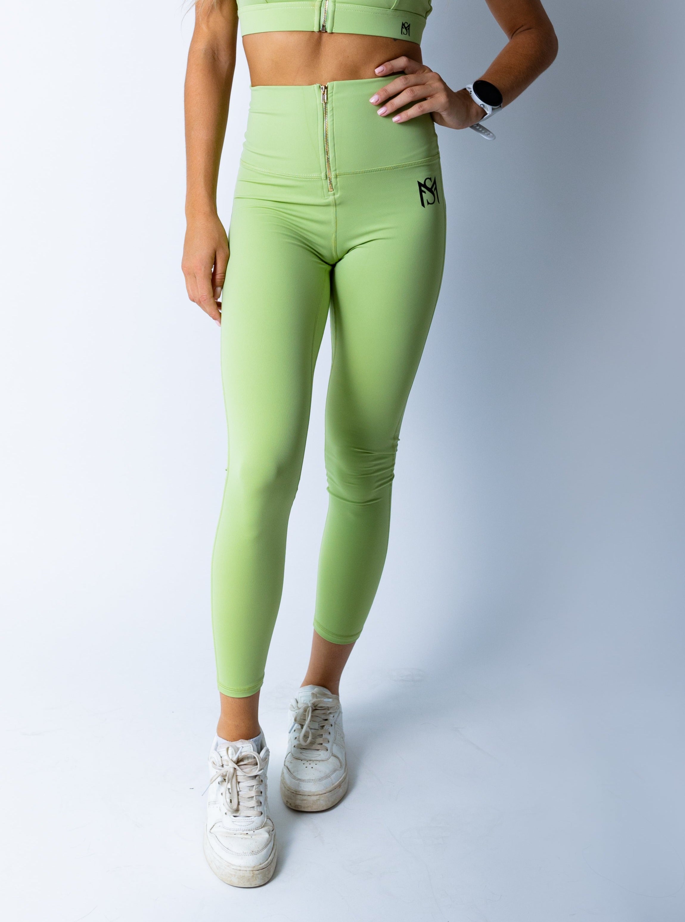 Zipper Legging Green Sportmonkey