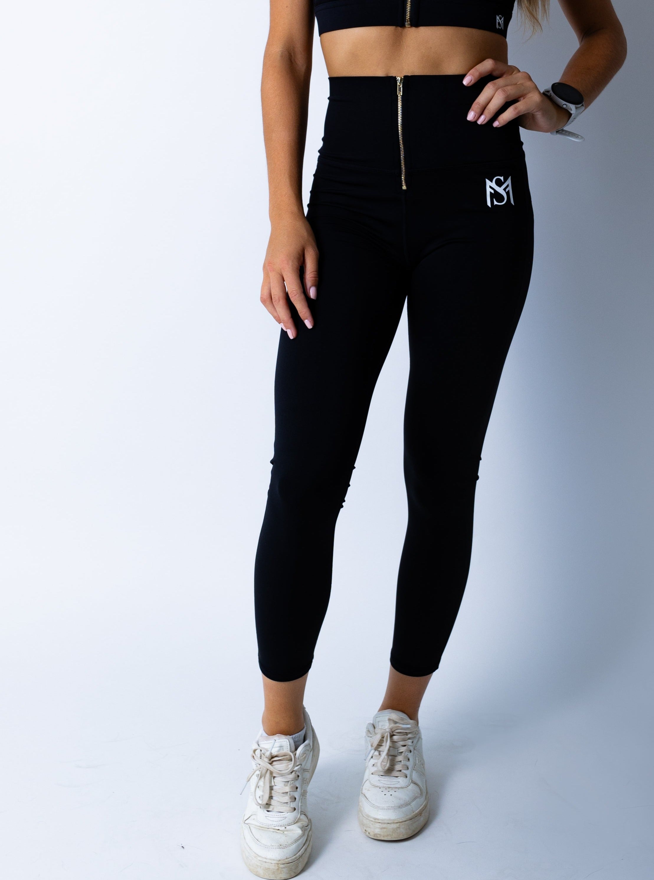 Zipper Legging Black Sportmonkey