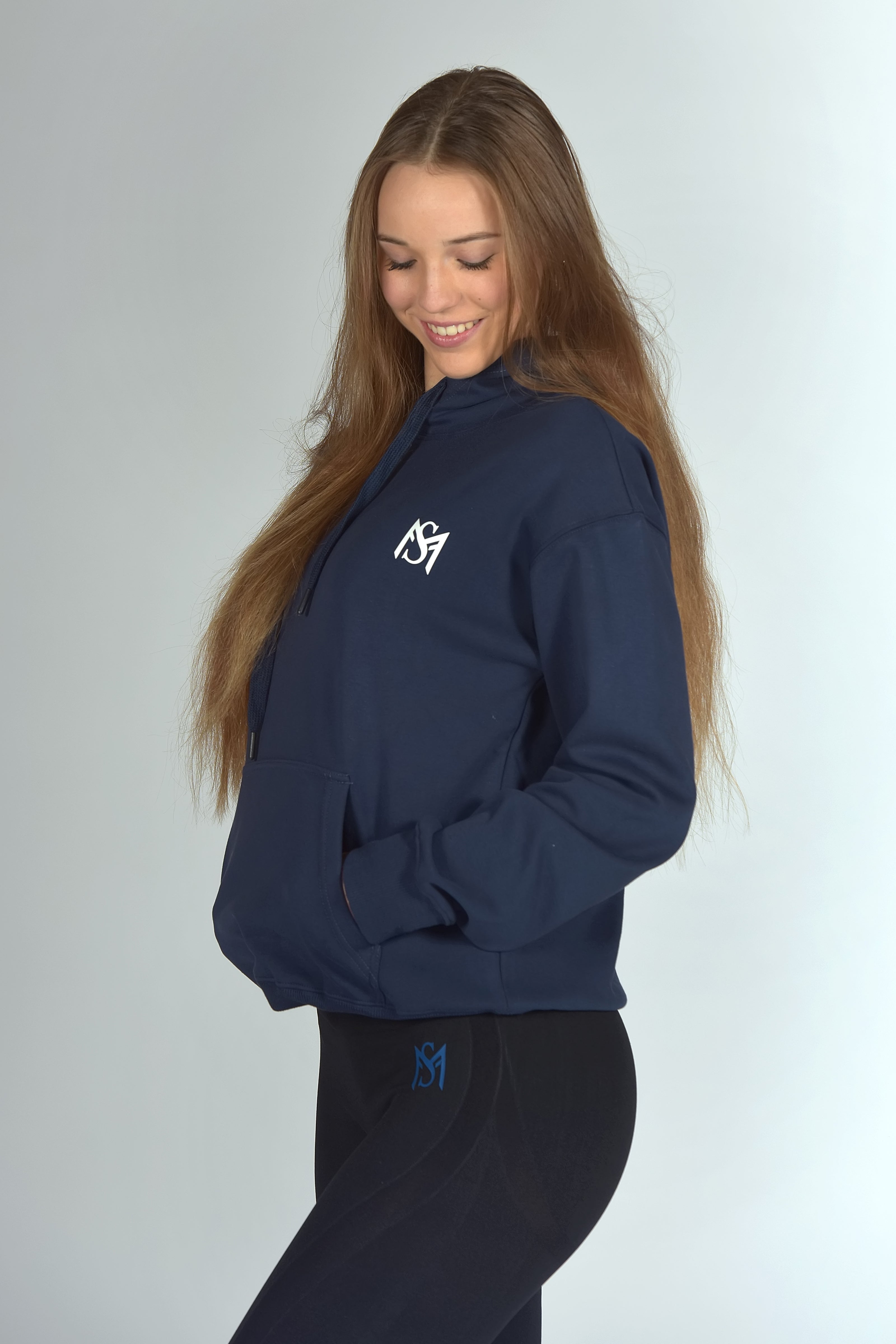 Unisex Fleece Hoodie Navy Blue Sportmonkey