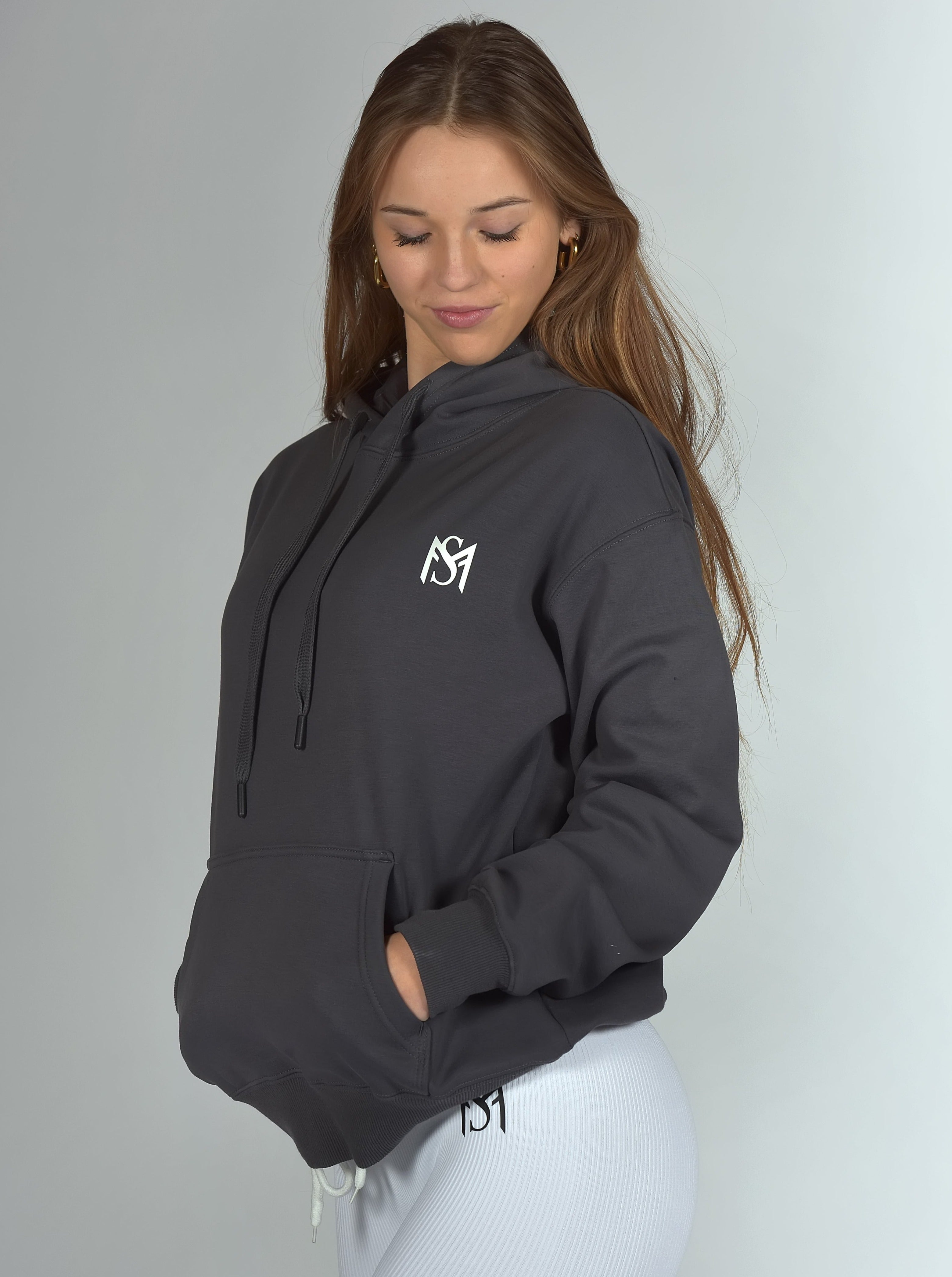 Unisex Fleece Hoodie Dark Grey Sportmonkey