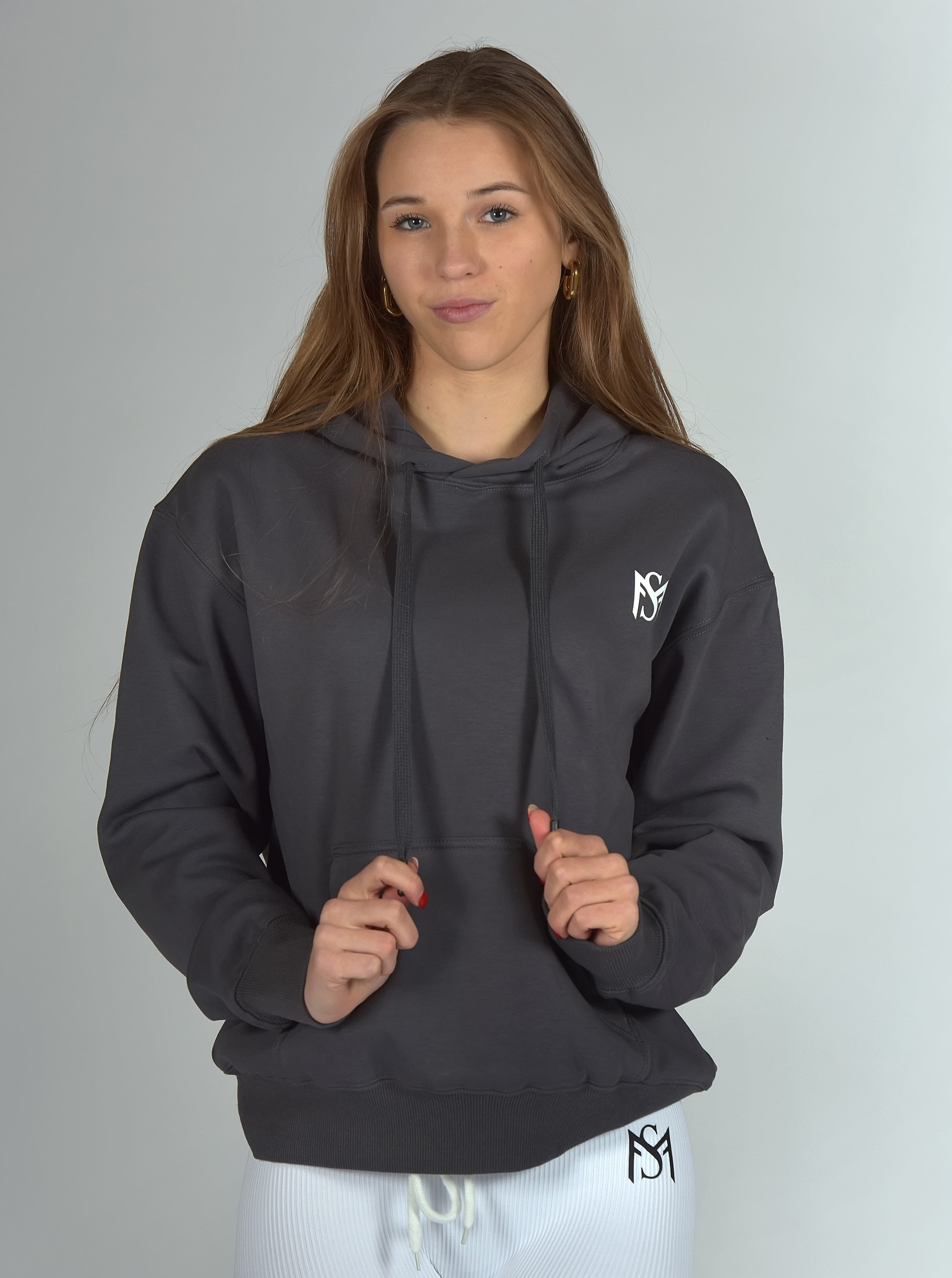 Unisex Fleece Hoodie Dark Grey Sportmonkey