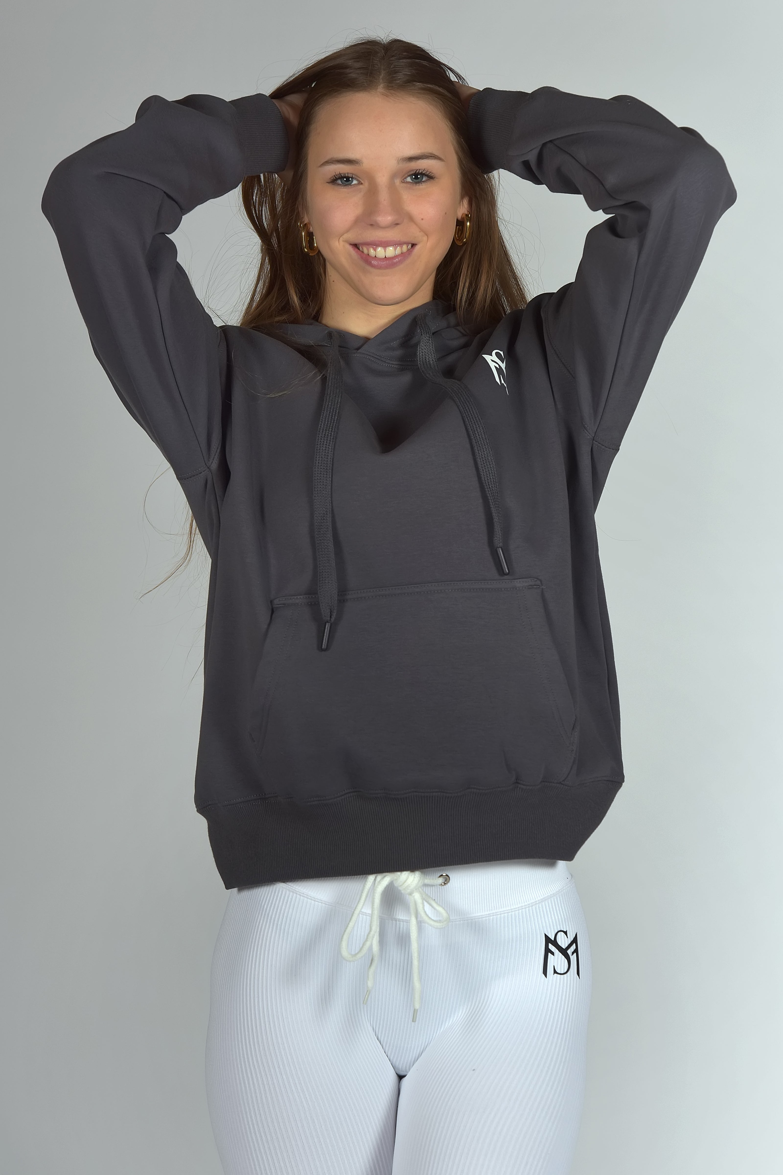 Unisex Fleece Hoodie Dark Grey Sportmonkey