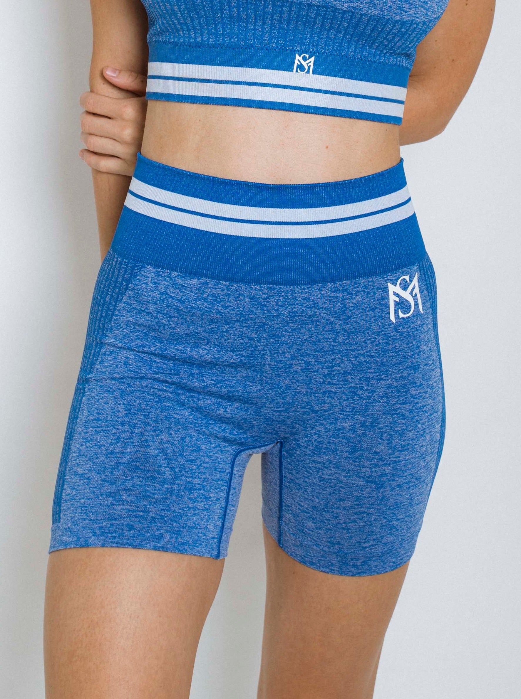 Bright lines blue shorts Sportmonkey