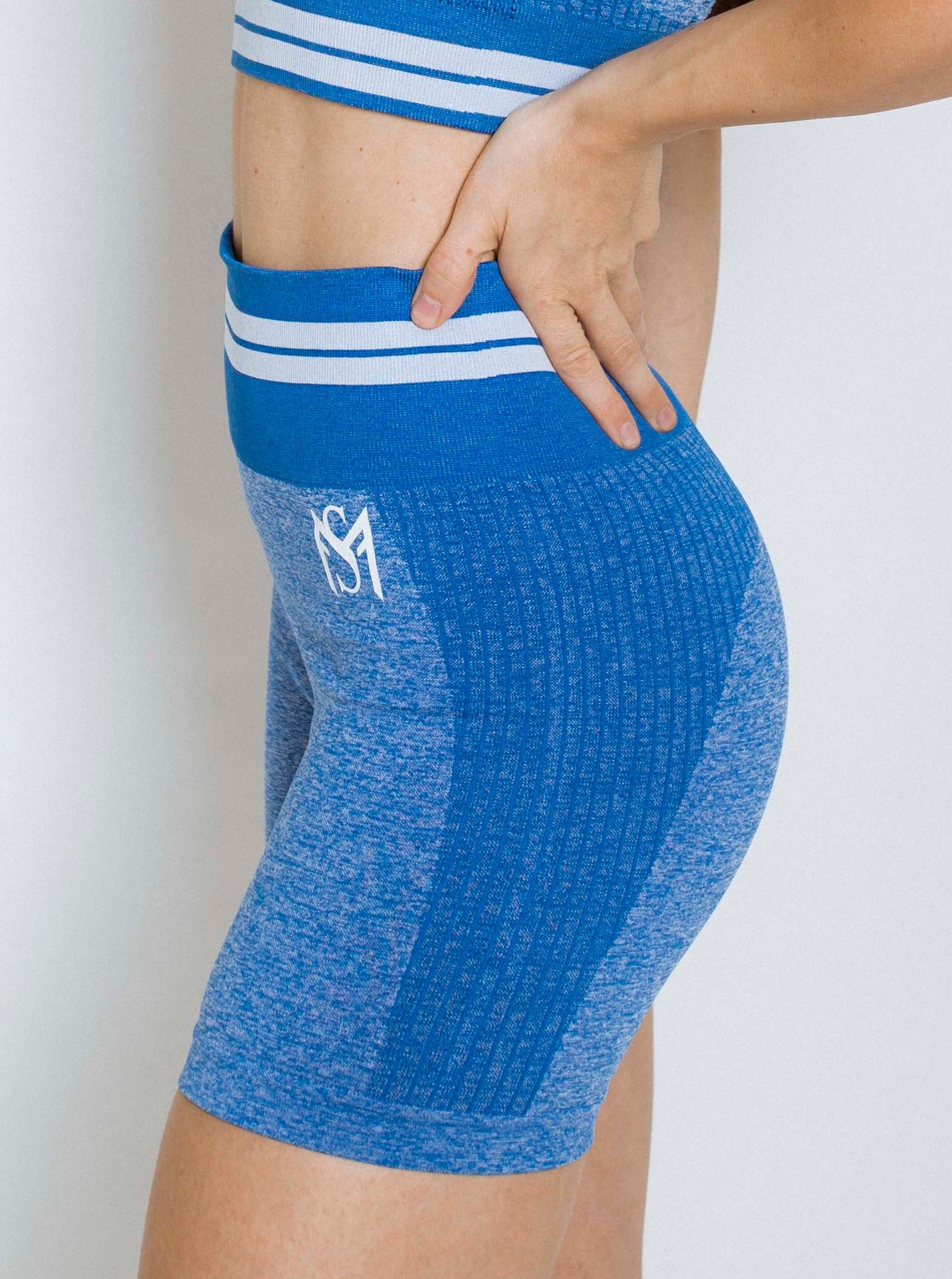Bright lines blue shorts Sportmonkey