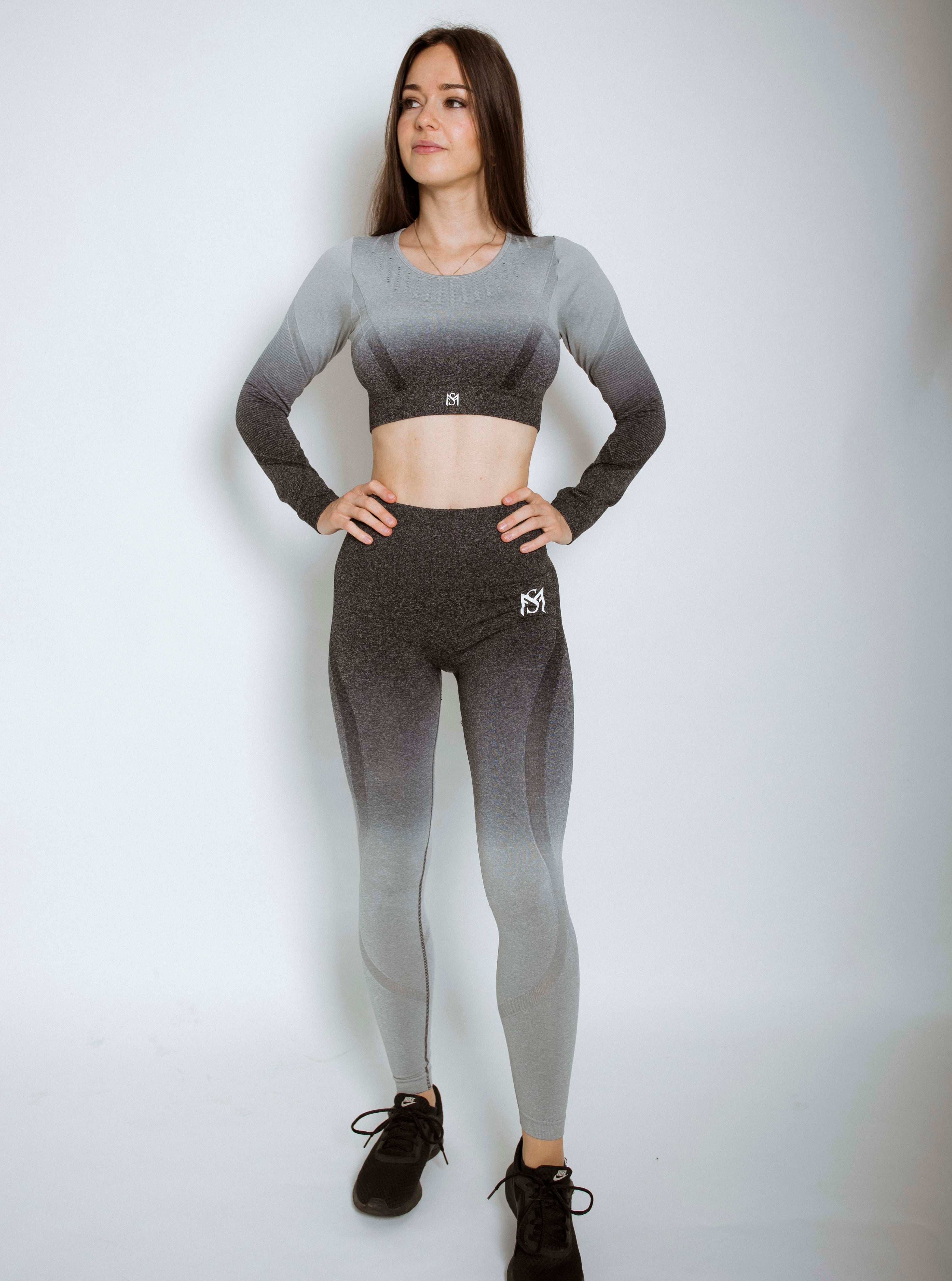 Gradient Grey Long Sleeve Set Sportmonkey