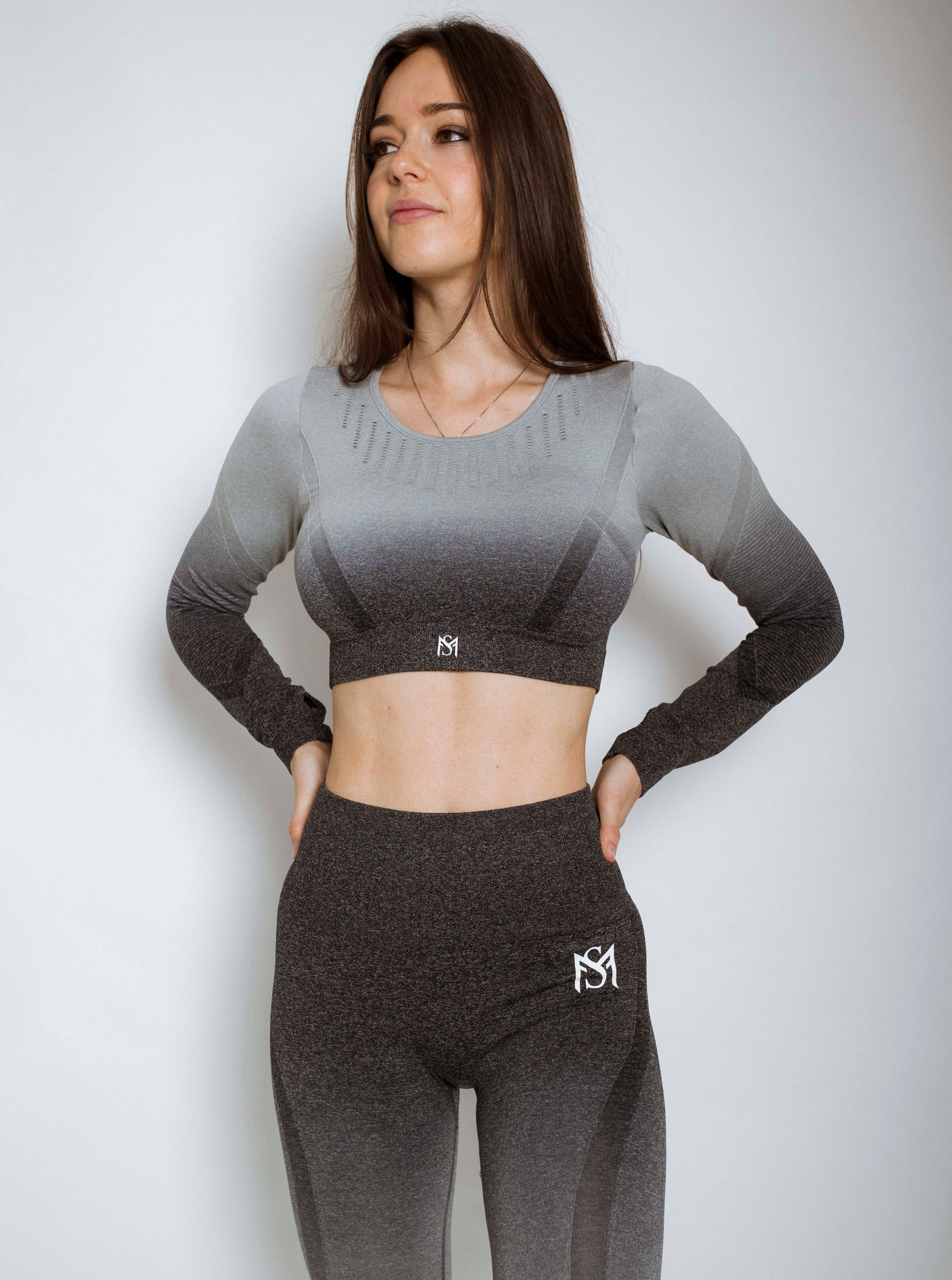 Gradient Grey Long Sleeve Set Sportmonkey