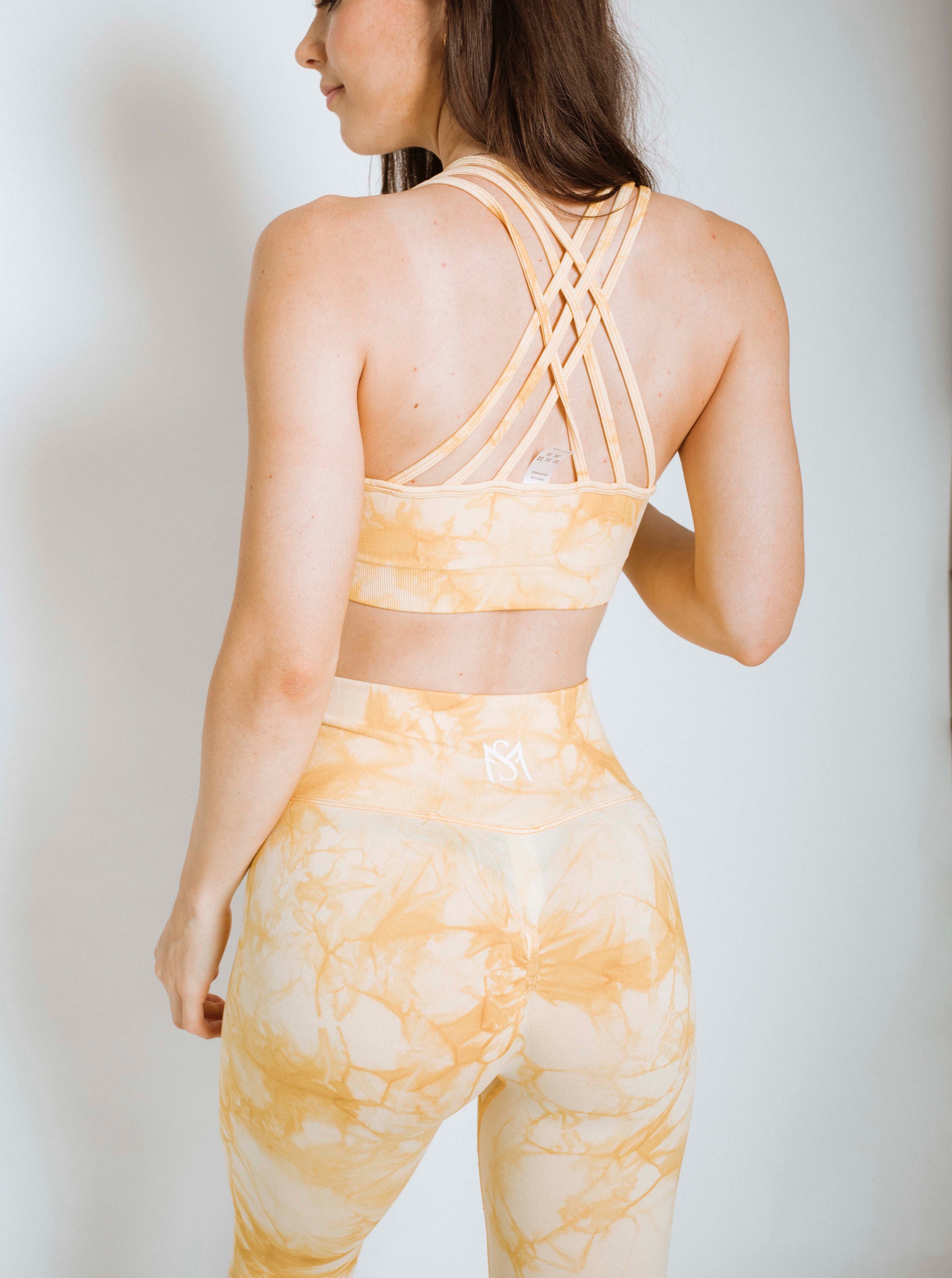 Marble 2.0 Yellow Sport Bra Sportmonkey