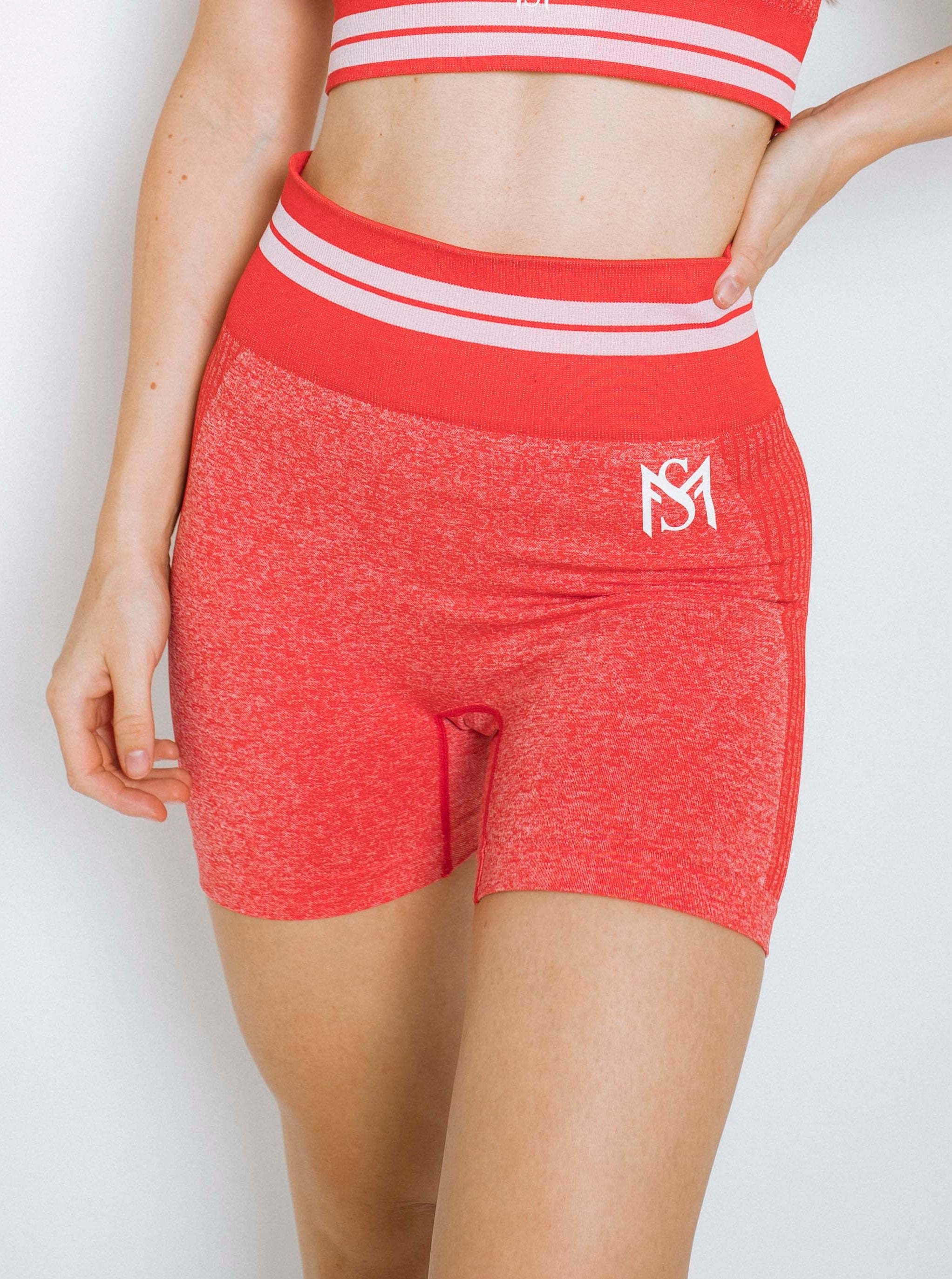 Bright lines red shorts Sportmonkey
