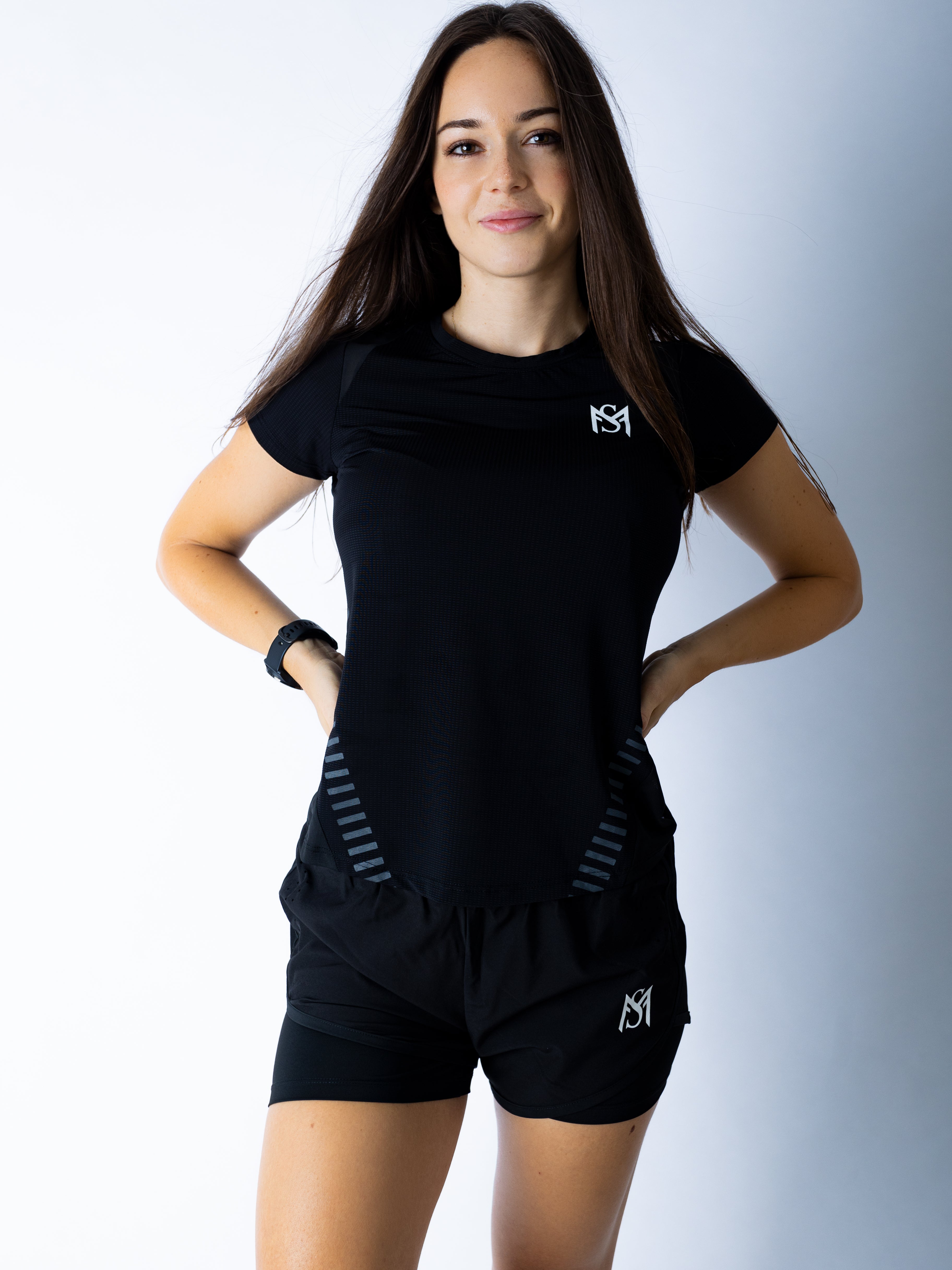 Double Layer Shorts Black/Black Sportmonkey PRO