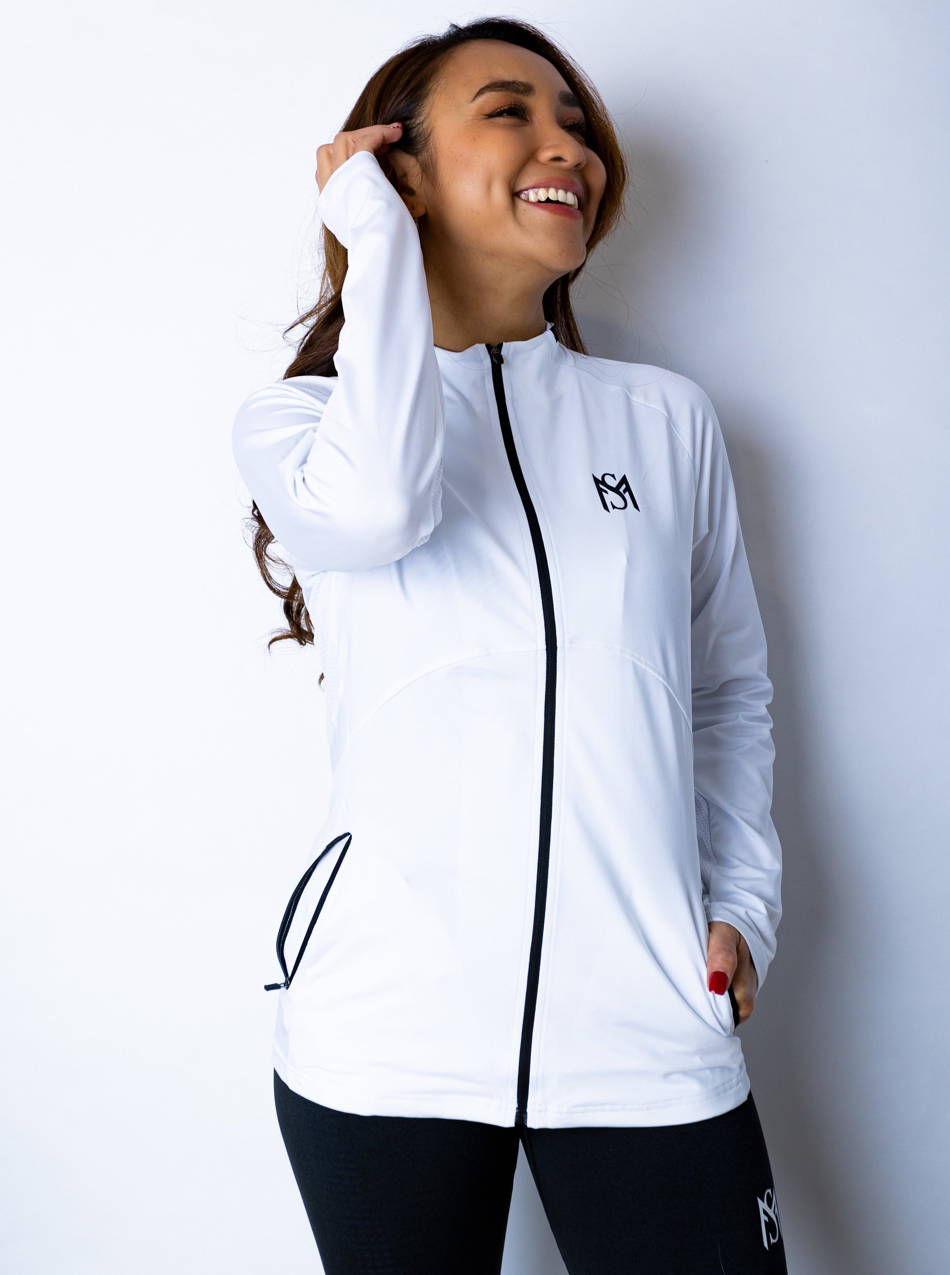 Running Jacket White Sportmonkey PRO