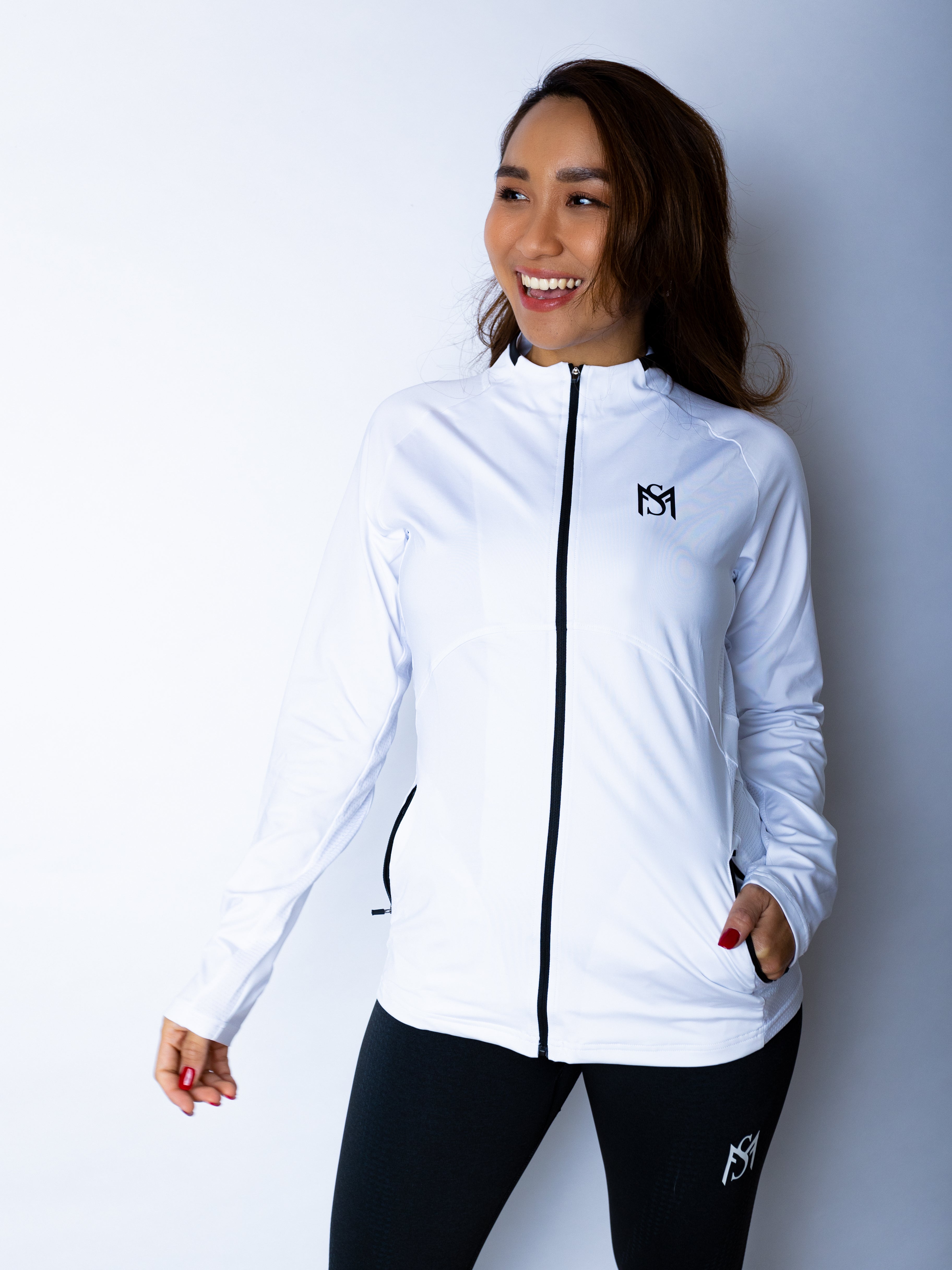 Running Jacket White Sportmonkey PRO