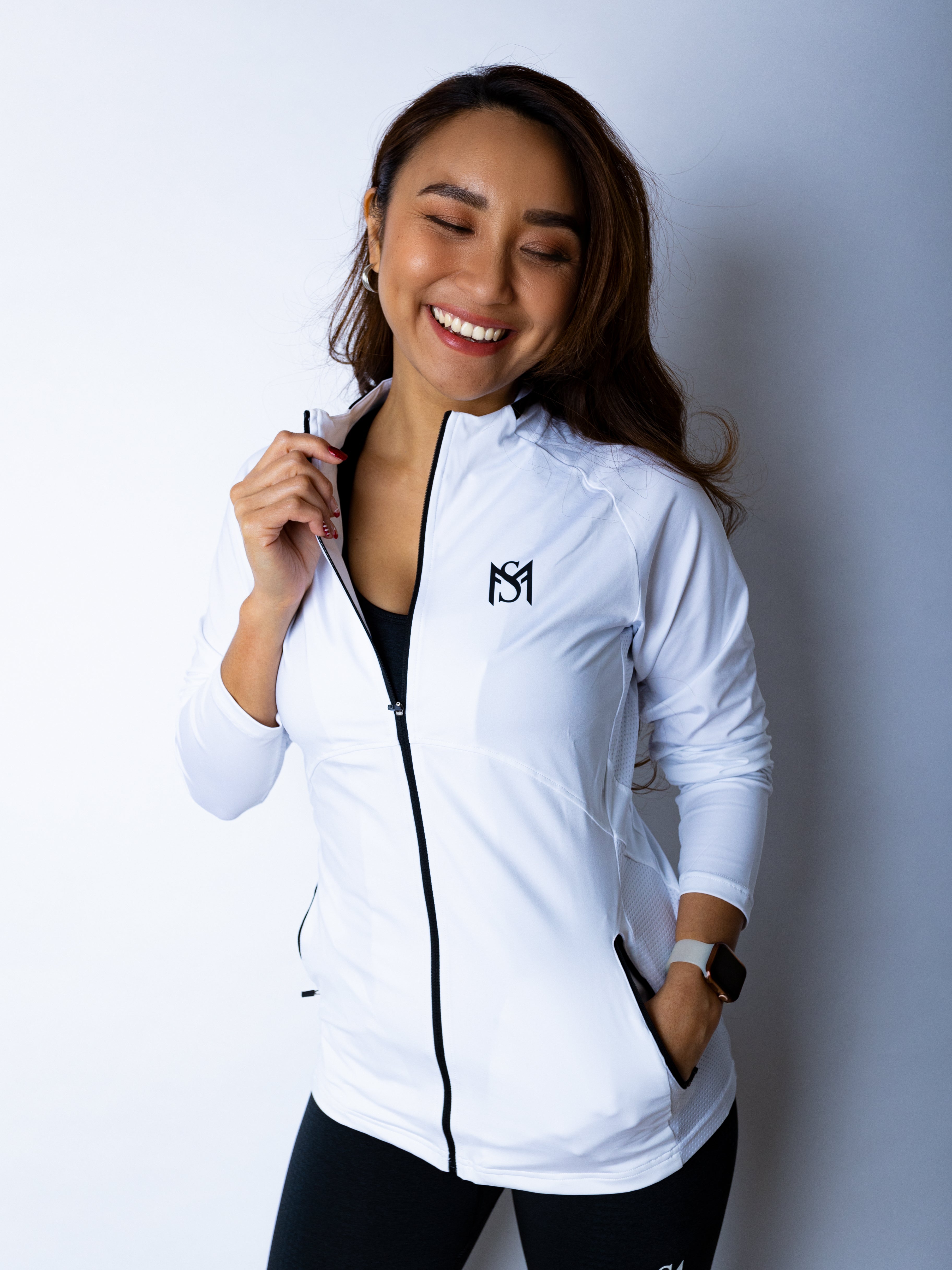 Running Jacket White Sportmonkey PRO