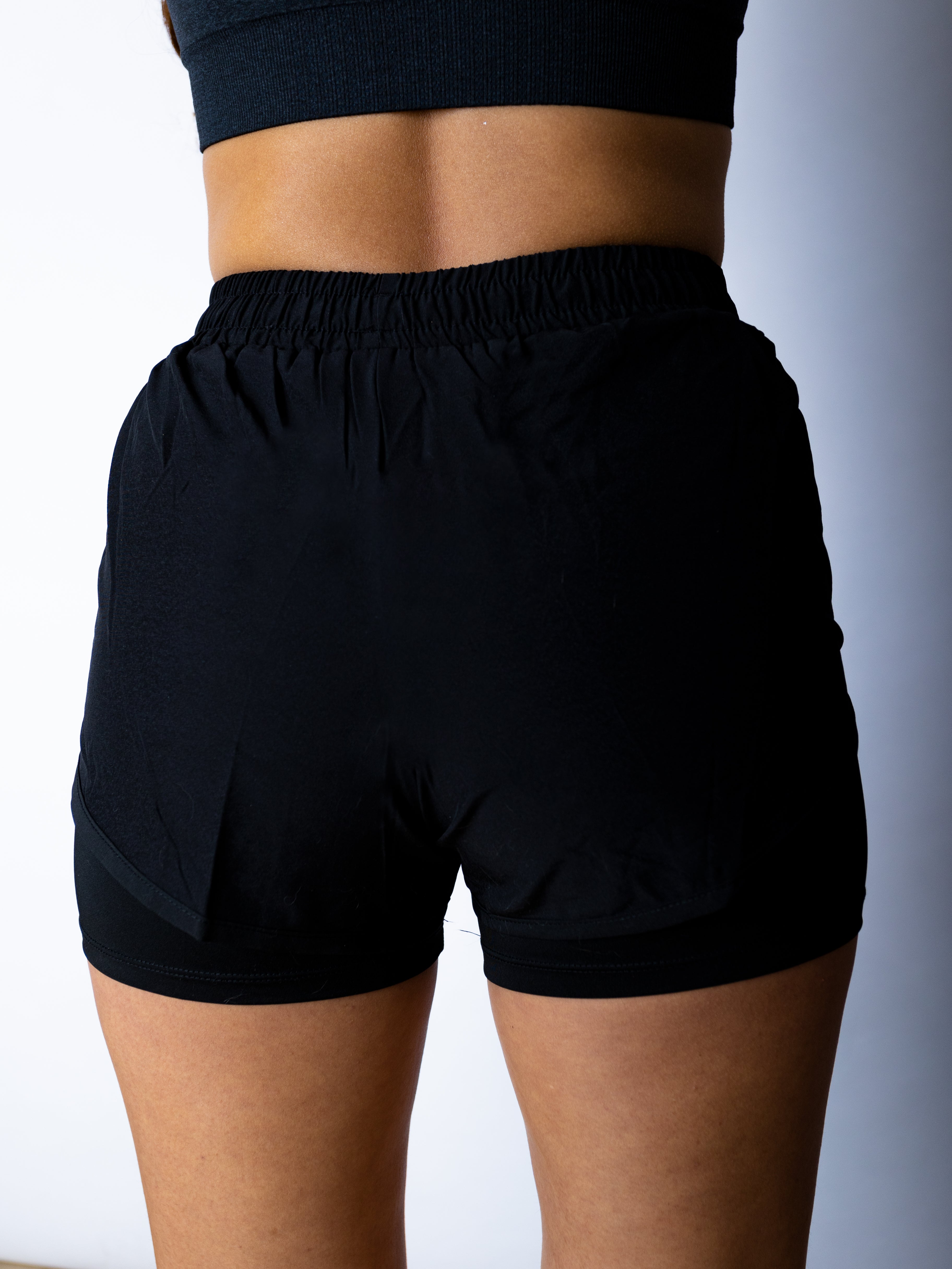 Double Layer Shorts Black/Black Sportmonkey PRO