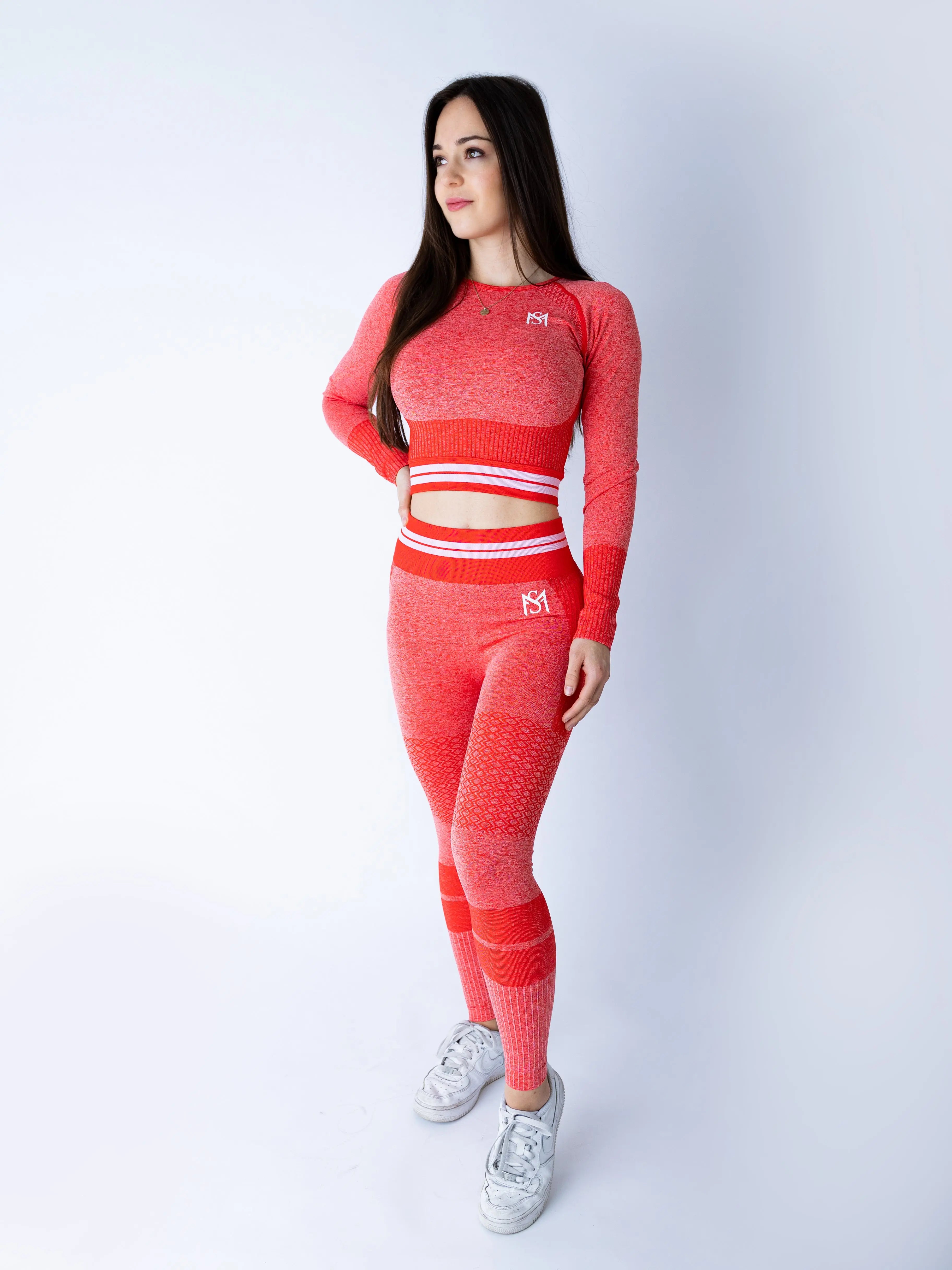 Bright Lines Red Set Long Sleeve sportmonkey