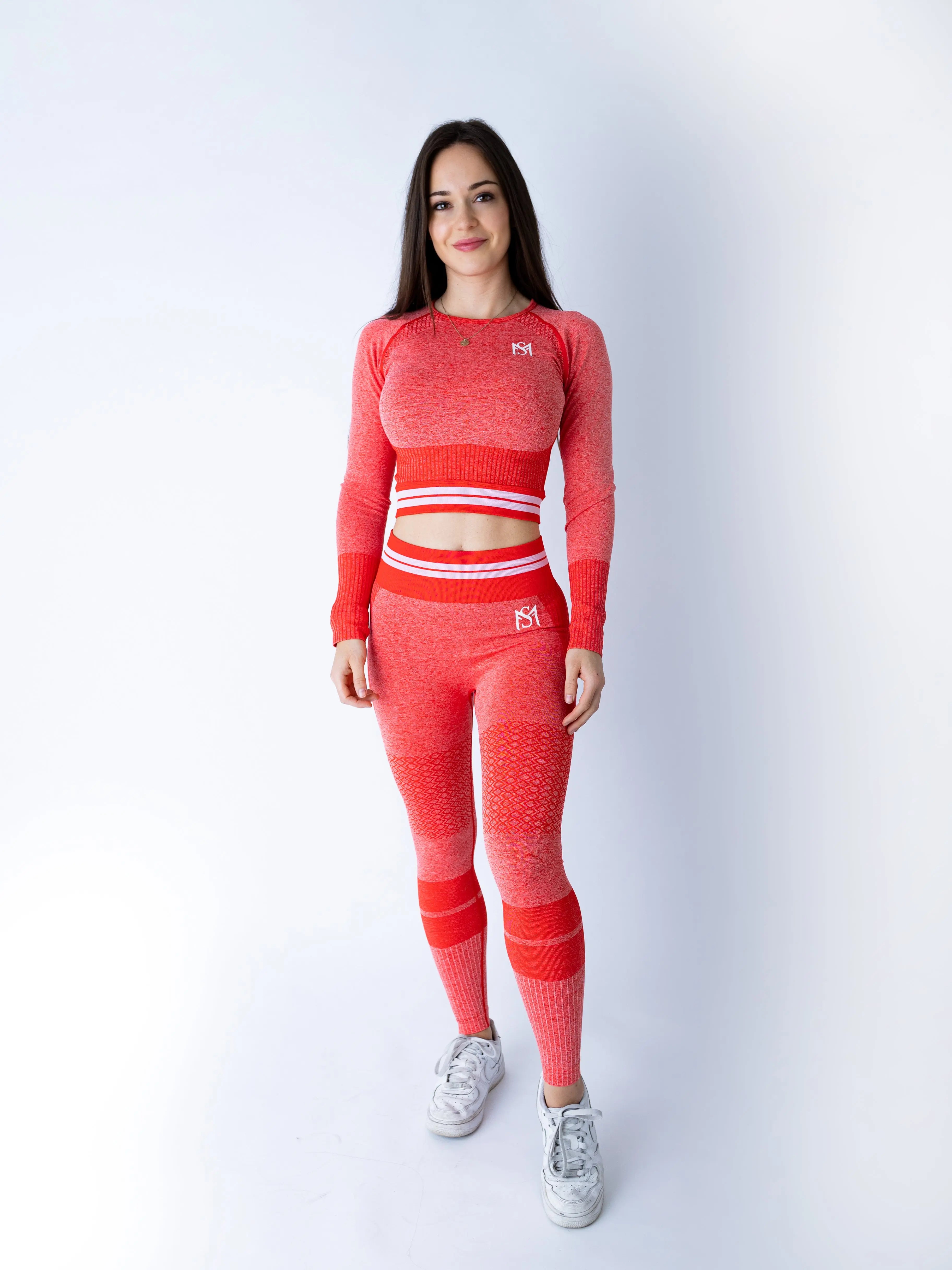 Bright Lines Red Set Long Sleeve sportmonkey