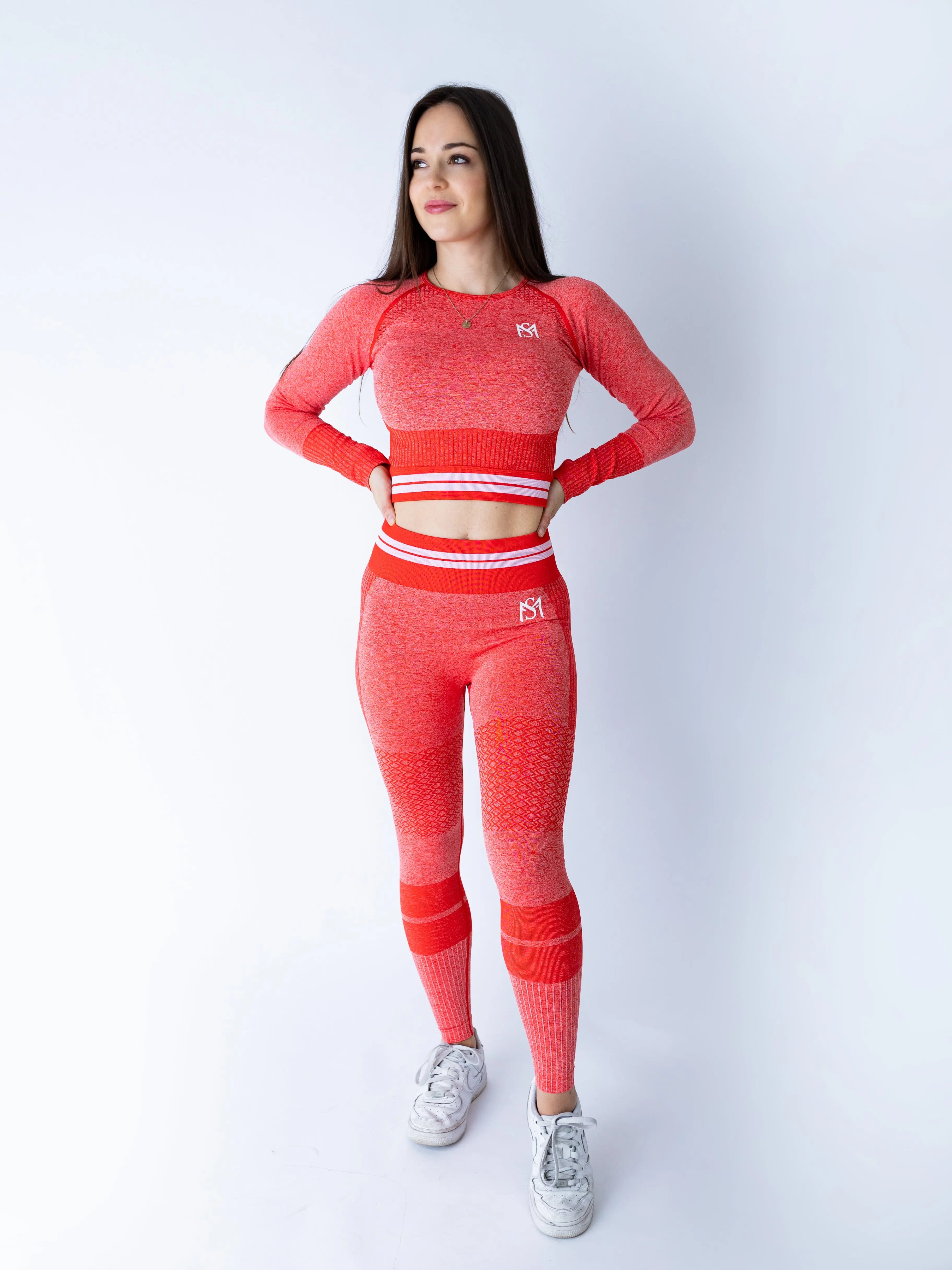 Bright Lines Red Set Long Sleeve sportmonkey