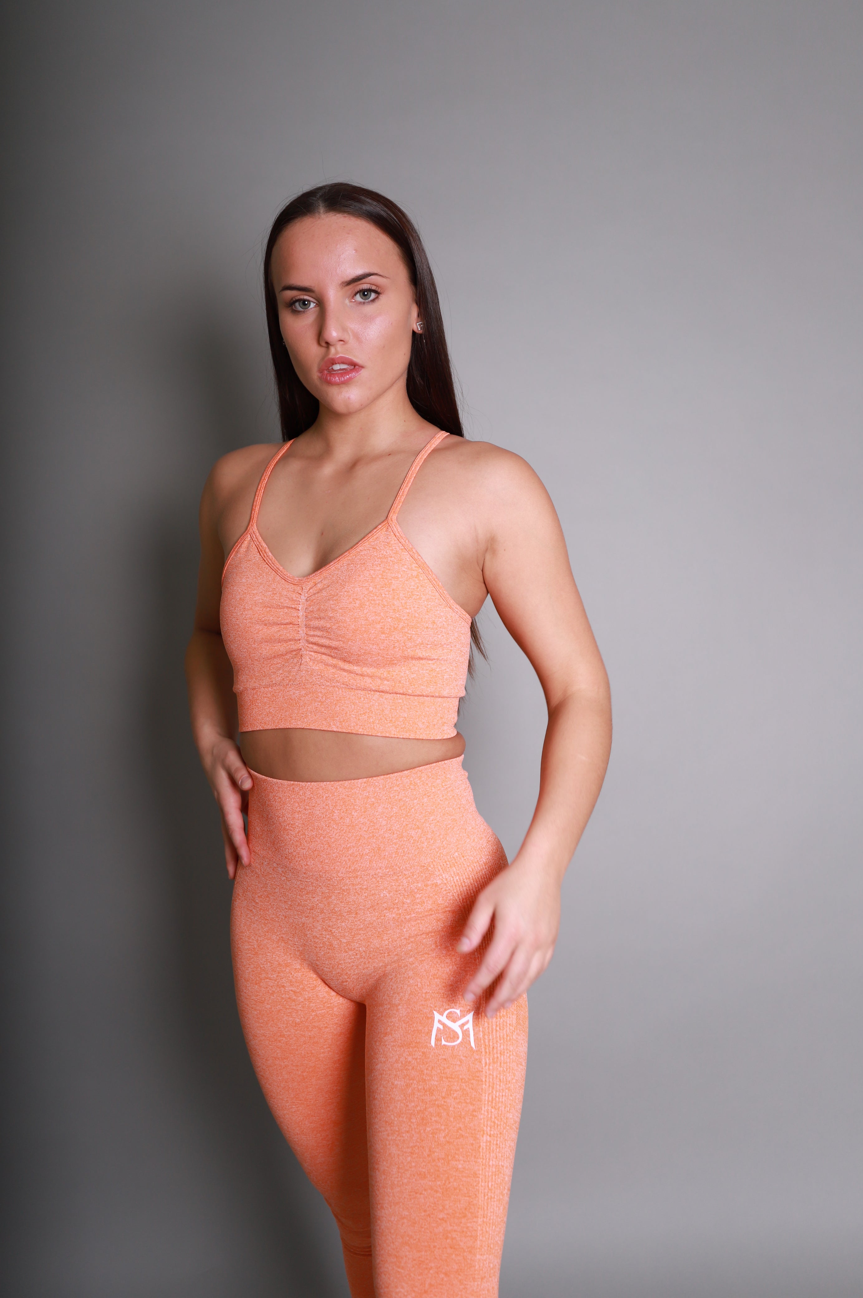 Push Up Orange Sport Bra Sportmonkey
