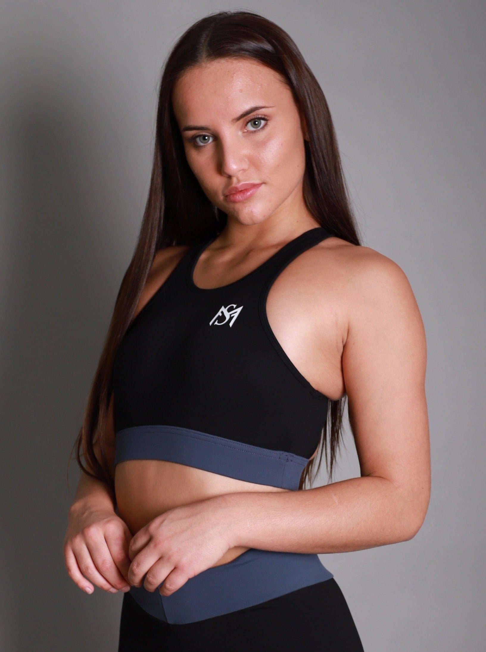 Rainbow Black Sport Bra Sportmonkey