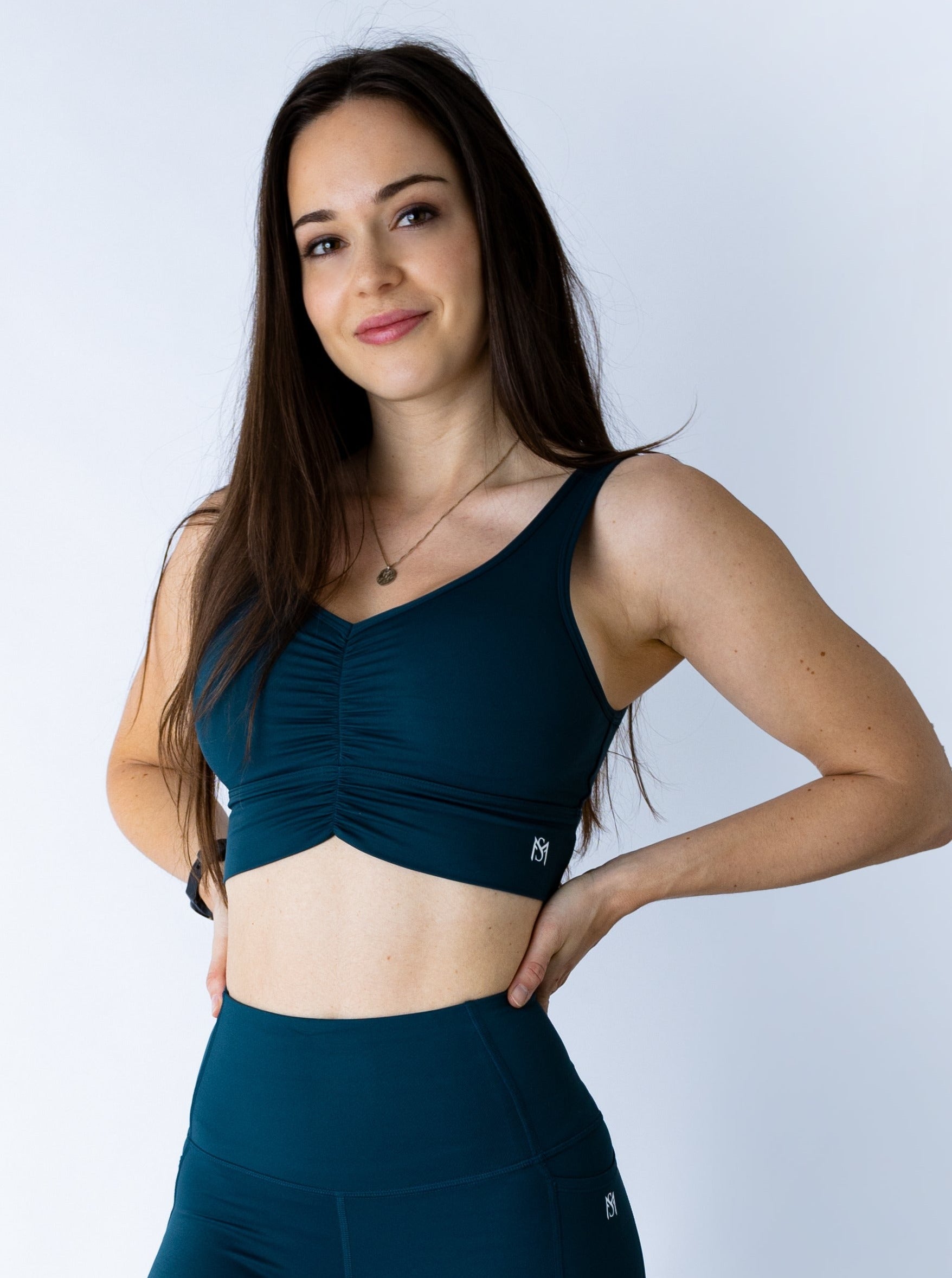 New Beginnings Collection Dark Green Sport Bra Sportmonkey