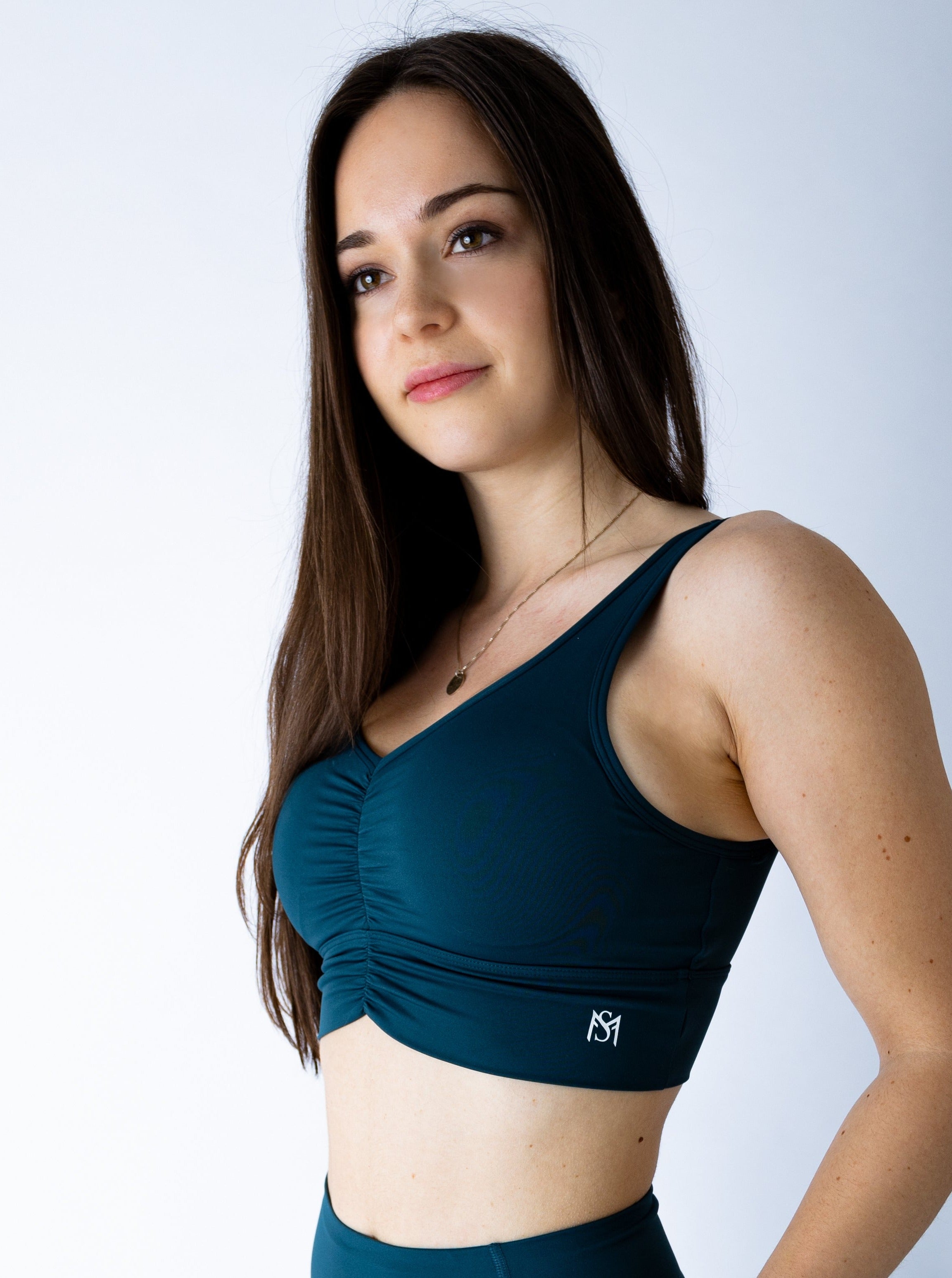 New Beginnings Collection Dark Green Sport Bra Sportmonkey