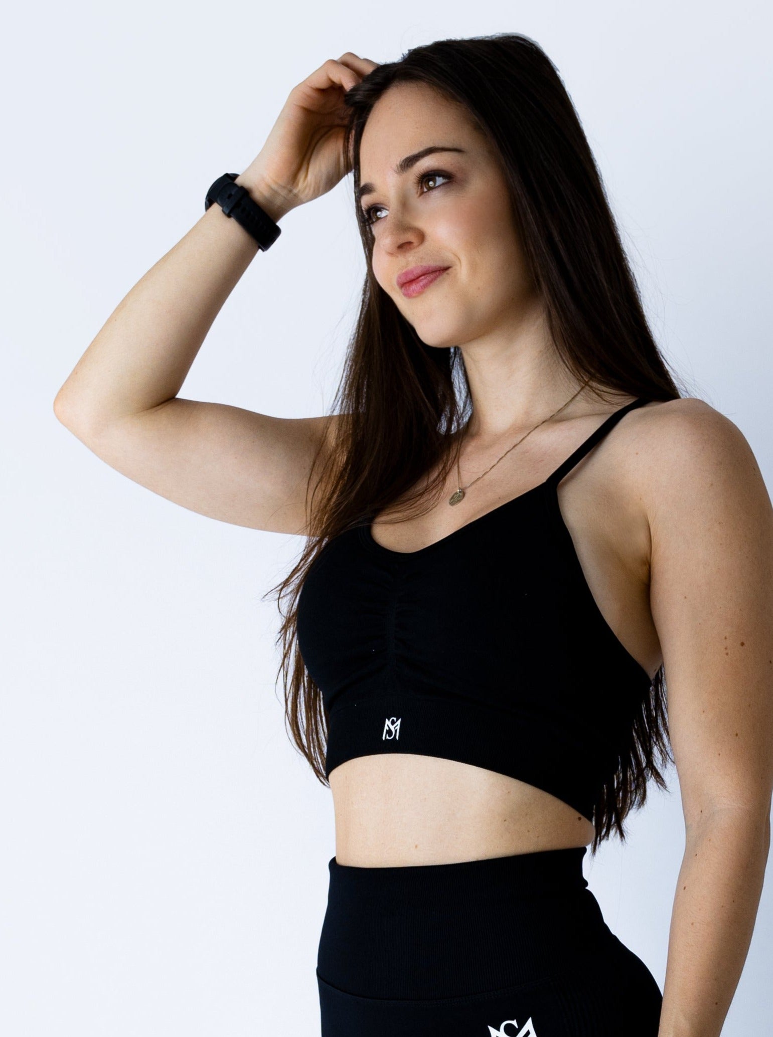 Push Up Collection Black Sport Bra Sportmonkey