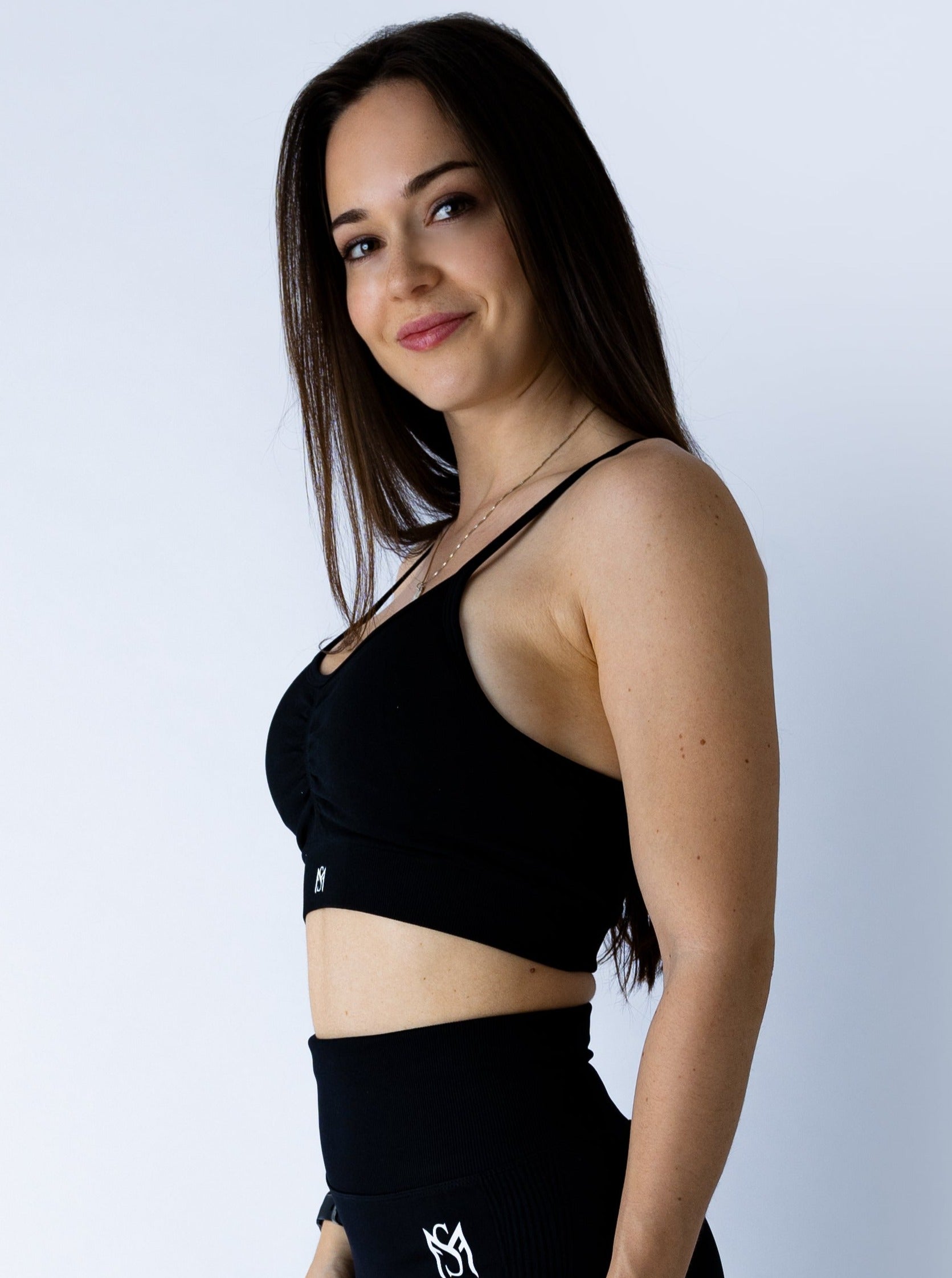 Push Up Collection Black Sport Bra Sportmonkey