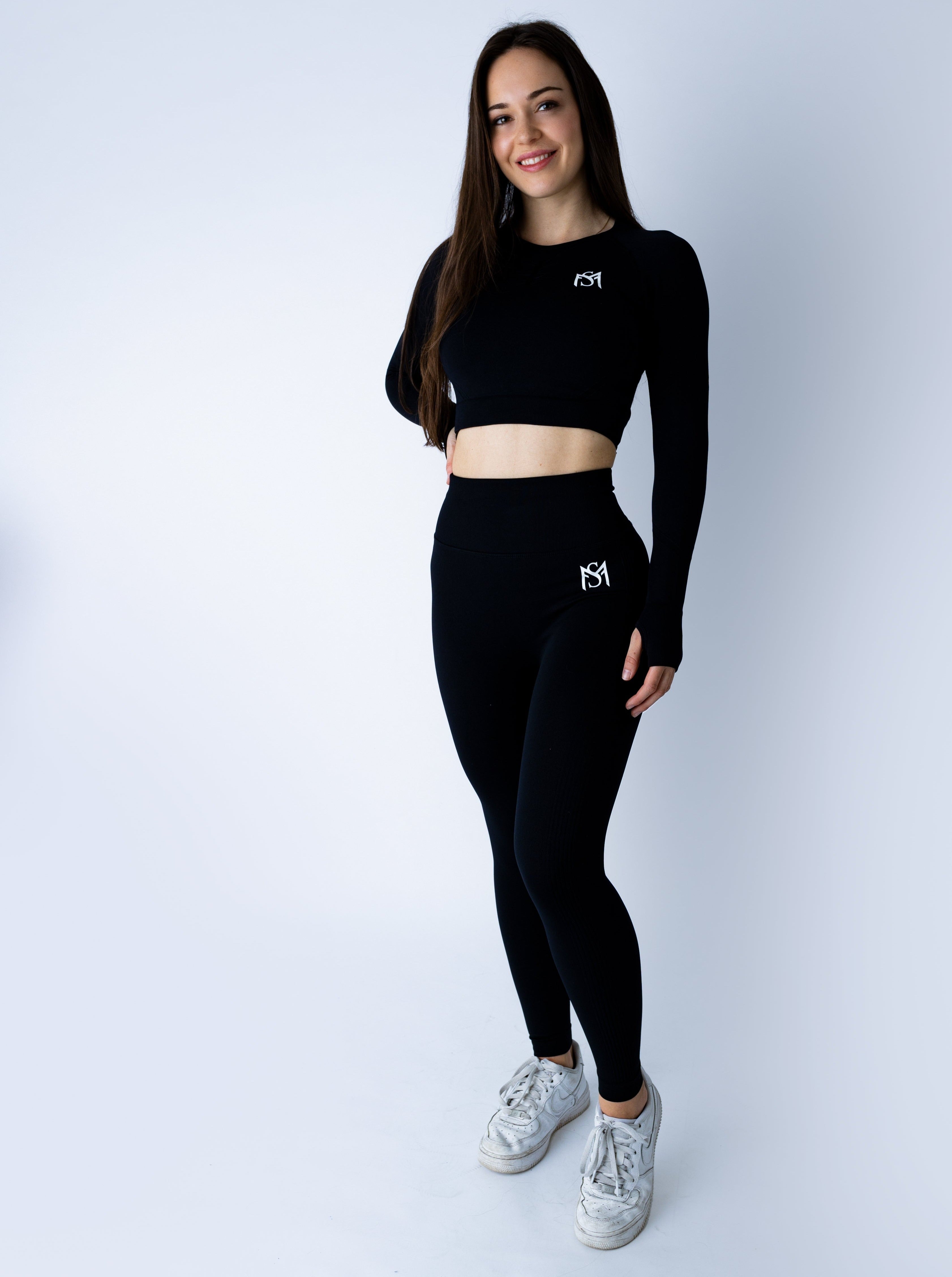 Push Up Collection Black Set Long Sleeve Sportmonkey