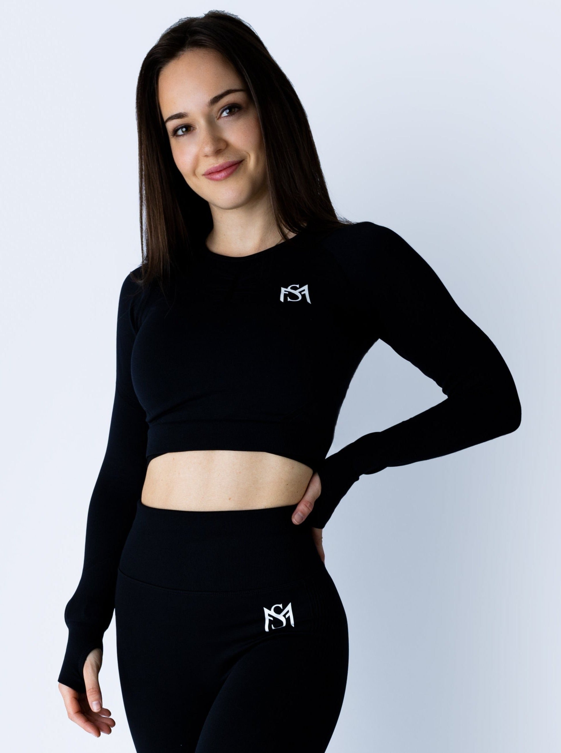 Push Up Collection Black Long Sleeve Sportmonkey