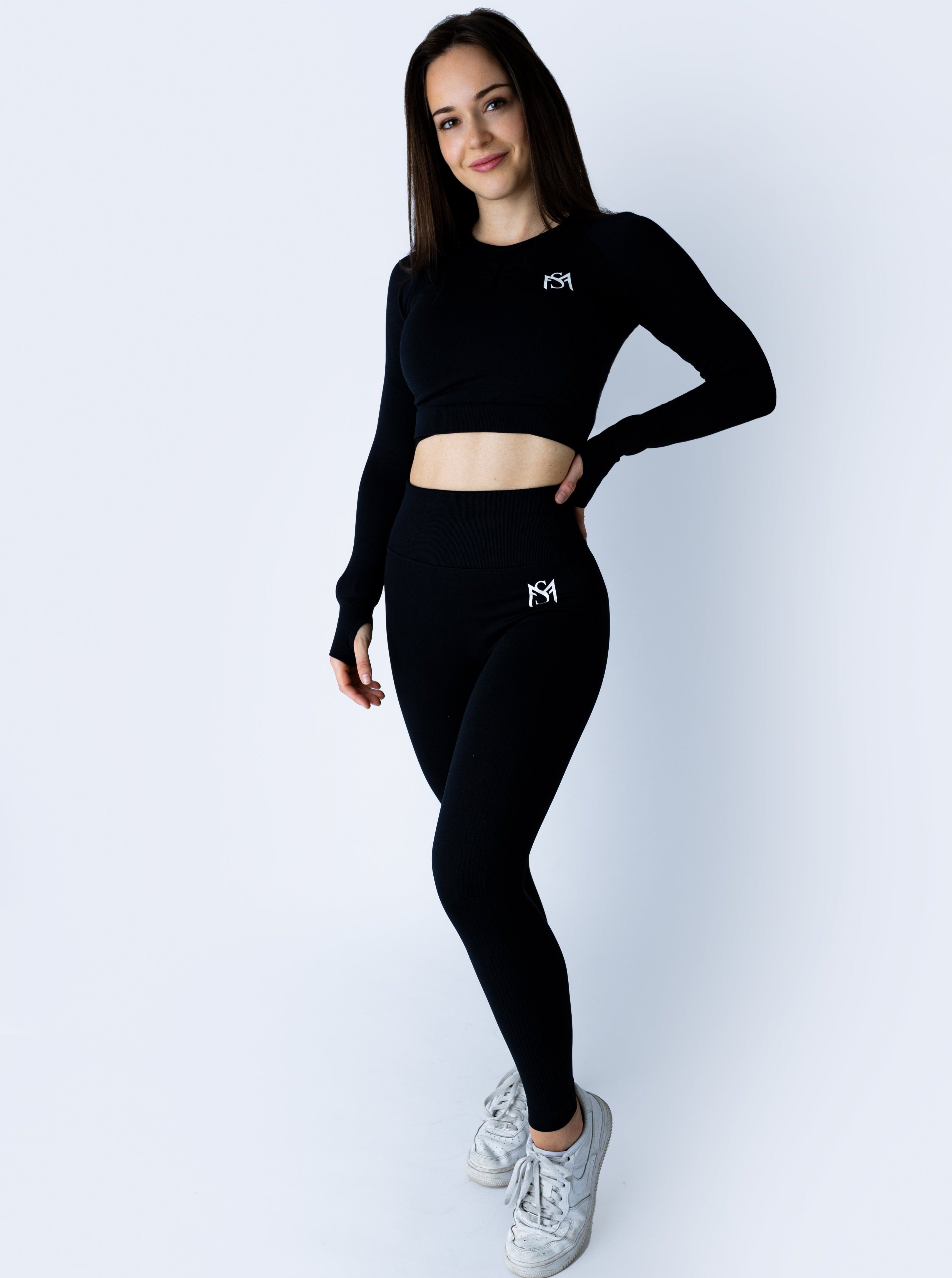 Push Up Collection Black Set Long Sleeve Sportmonkey