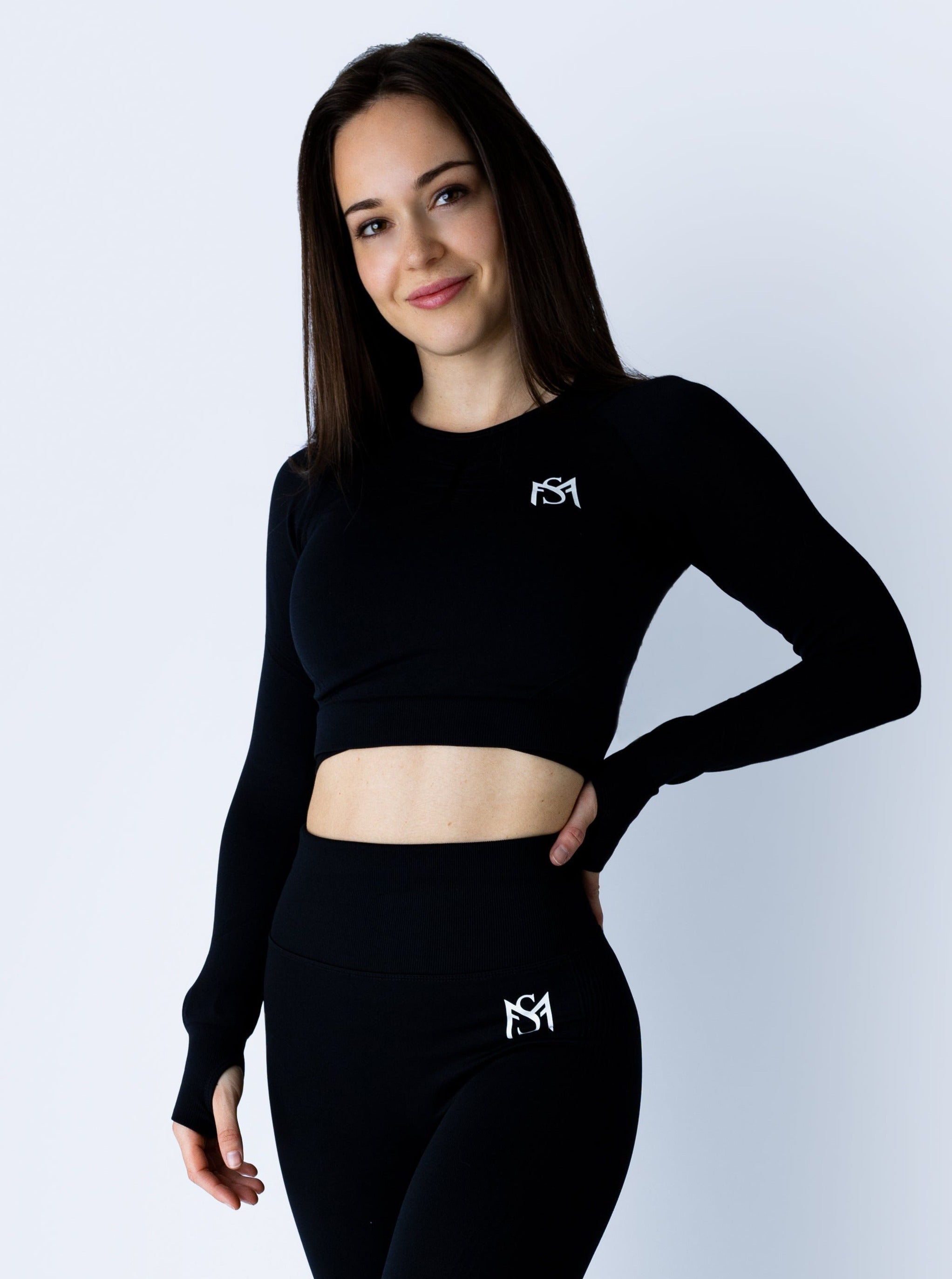 Push Up Collection Black Set Long Sleeve Sportmonkey