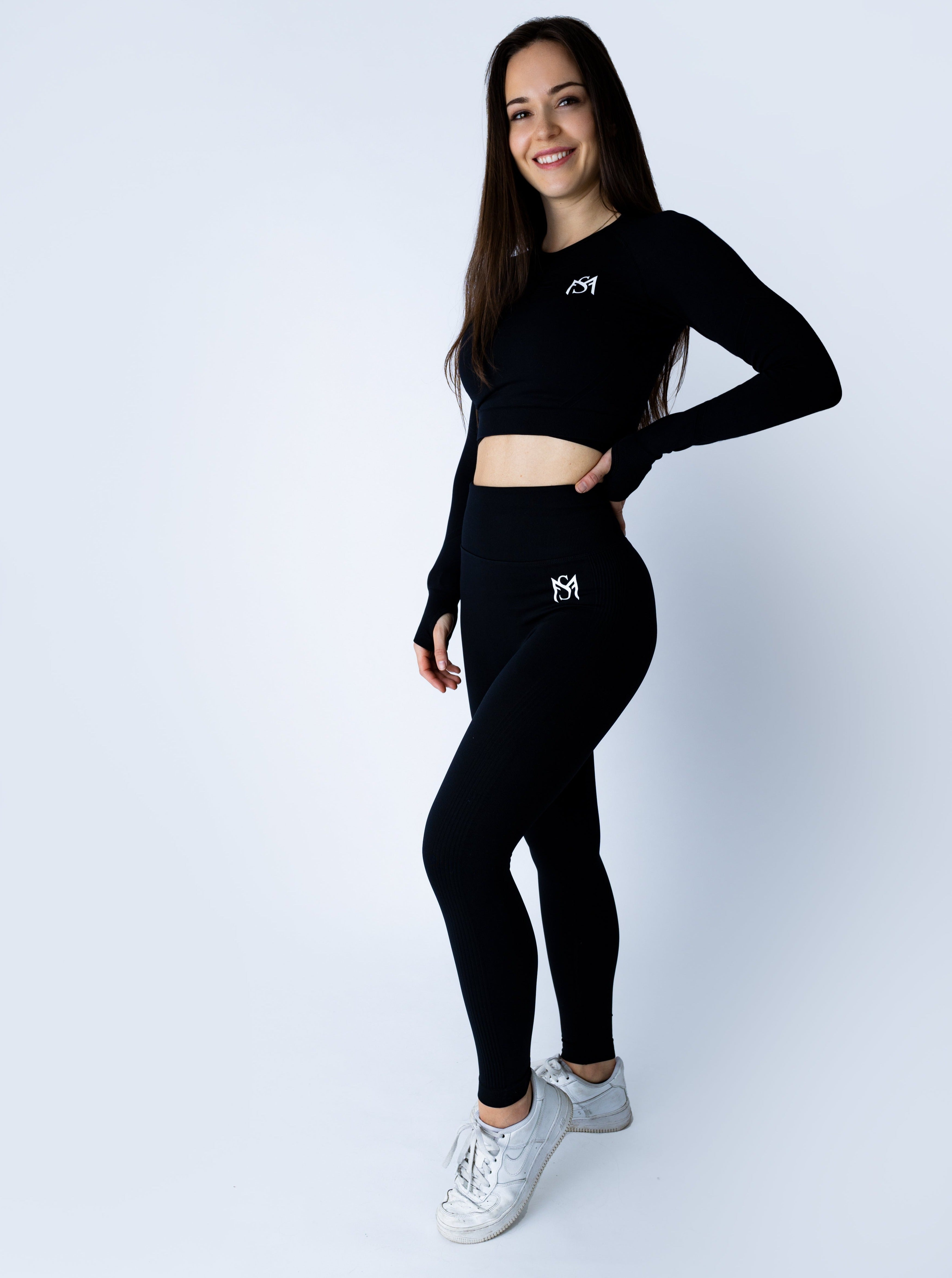 Push Up Collection Black Set Long Sleeve Sportmonkey