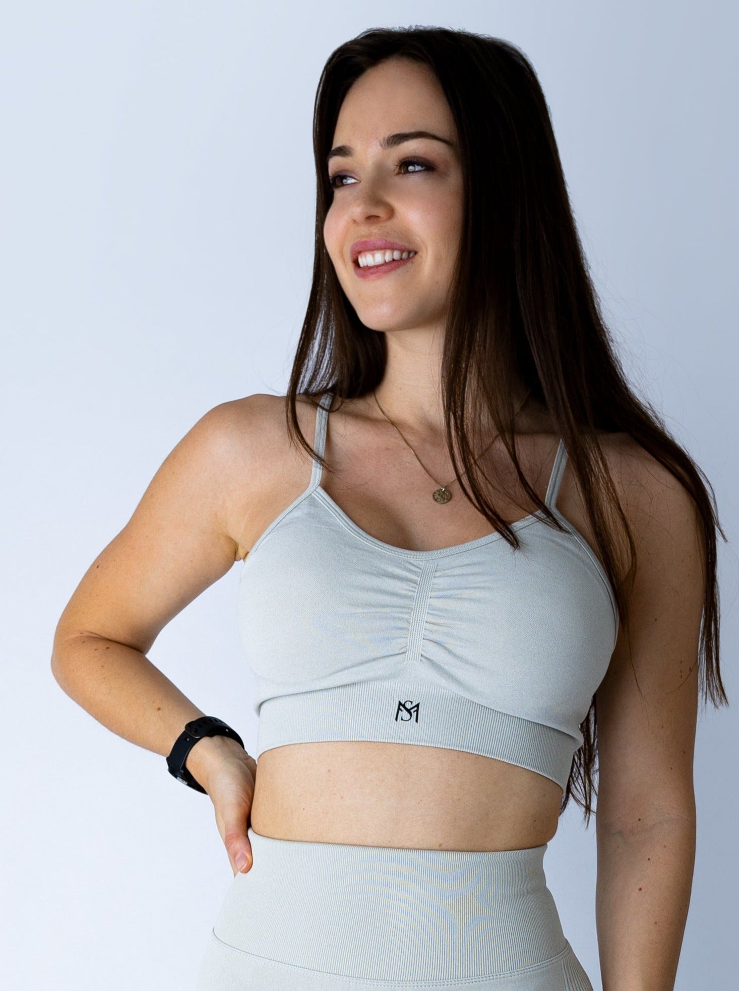 Push Up Collection White Sport Bra Sportmonkey