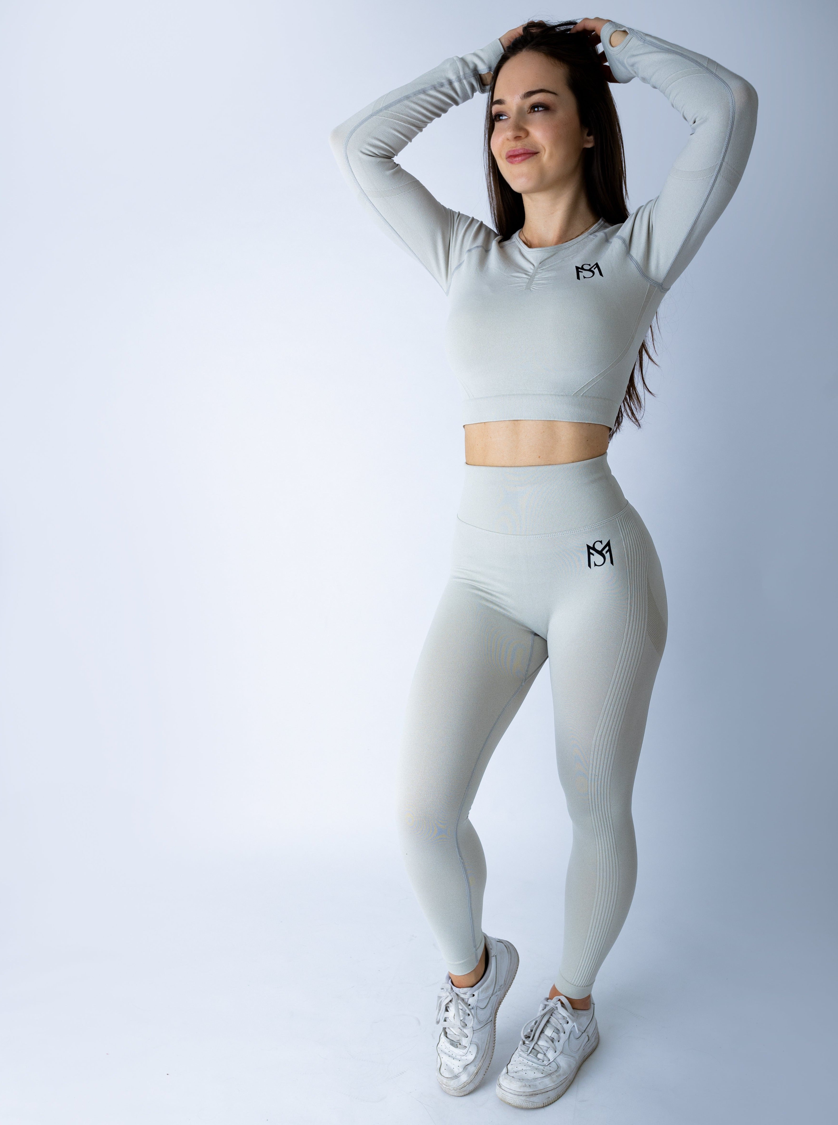 Push Up Collection White Set Long Sleeve Sportmonkey