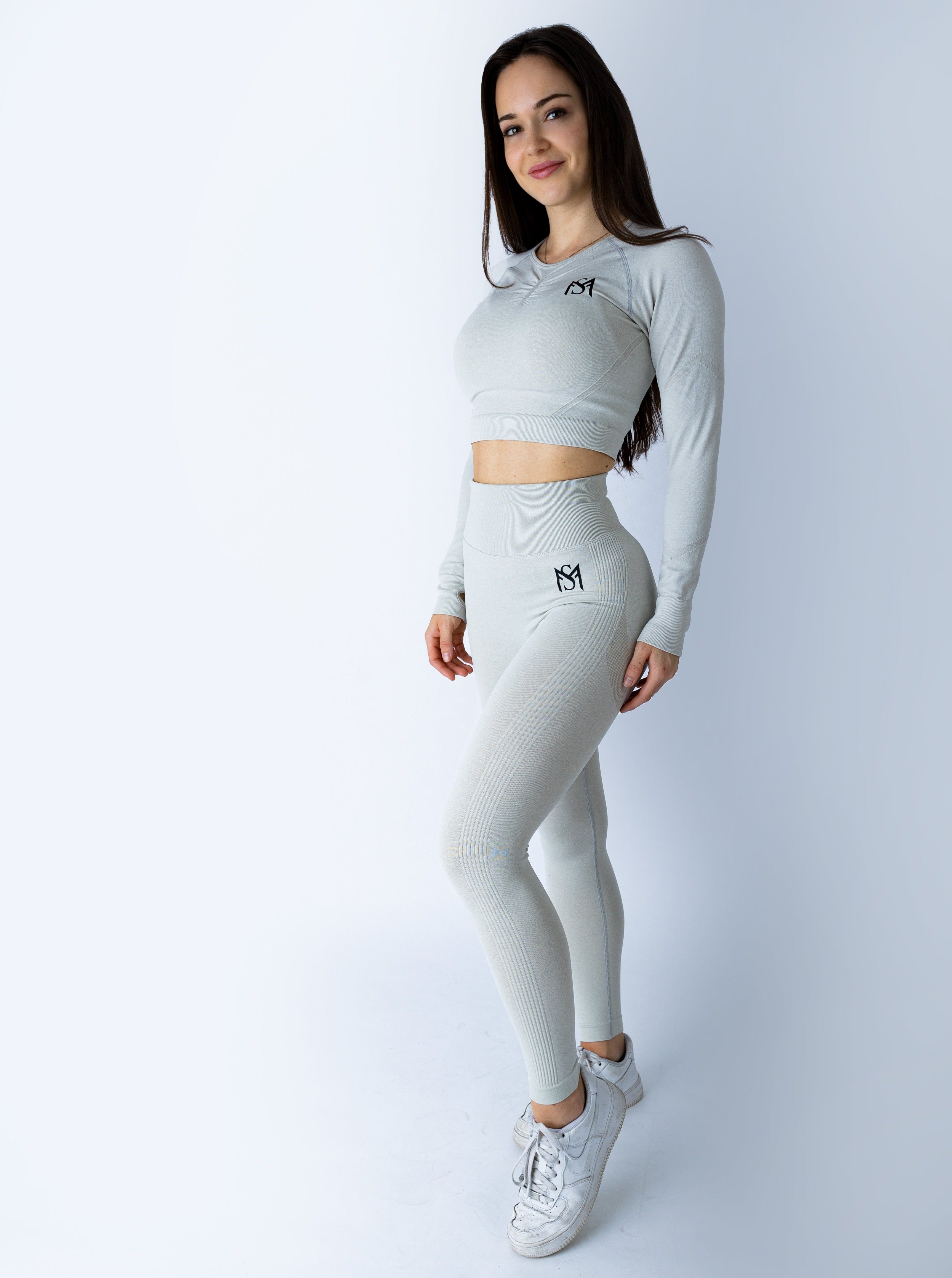 Push Up Collection White Set Long Sleeve Sportmonkey