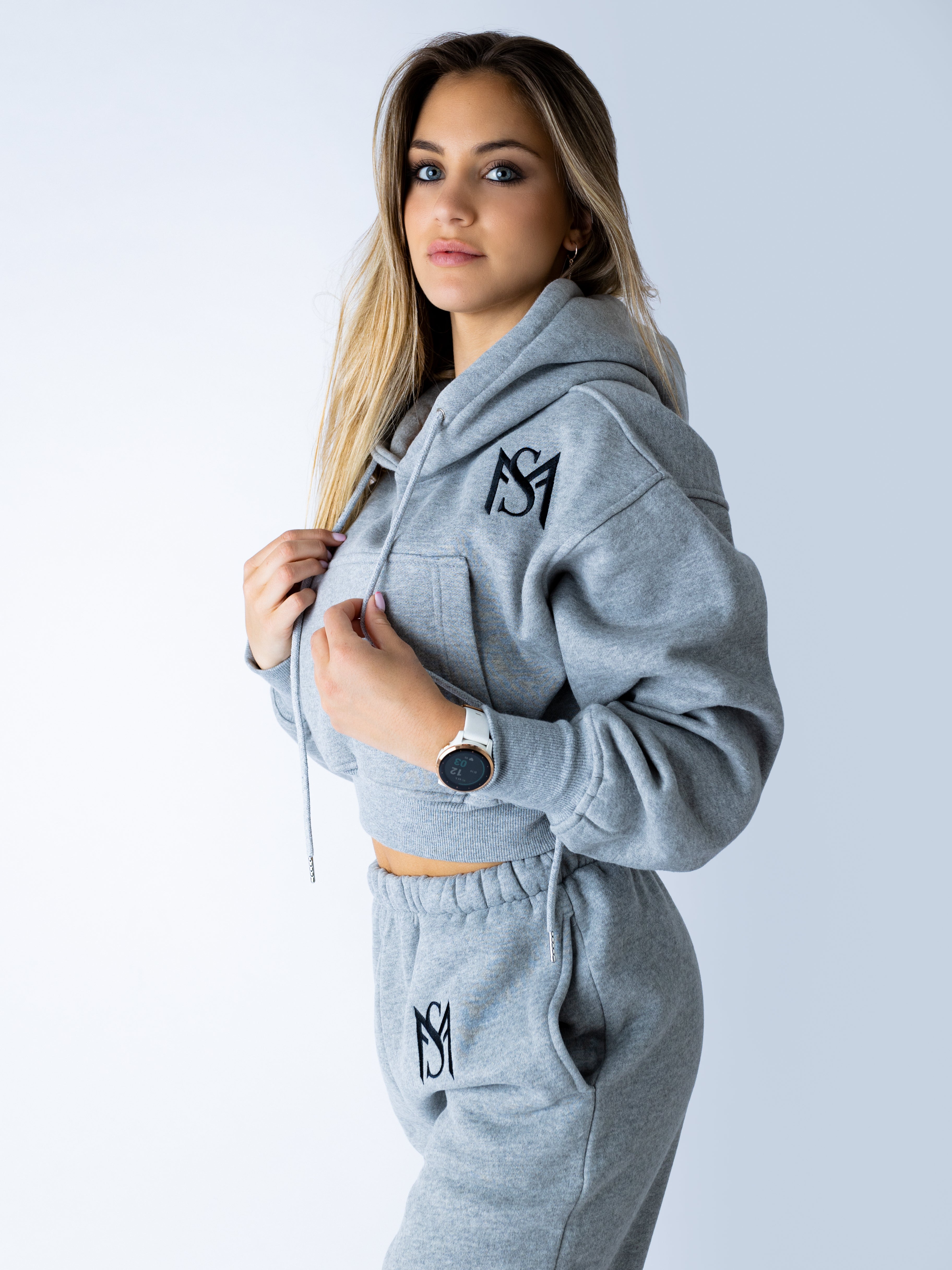 Comfort Grey Crop Top Hoodie Sportmonkey