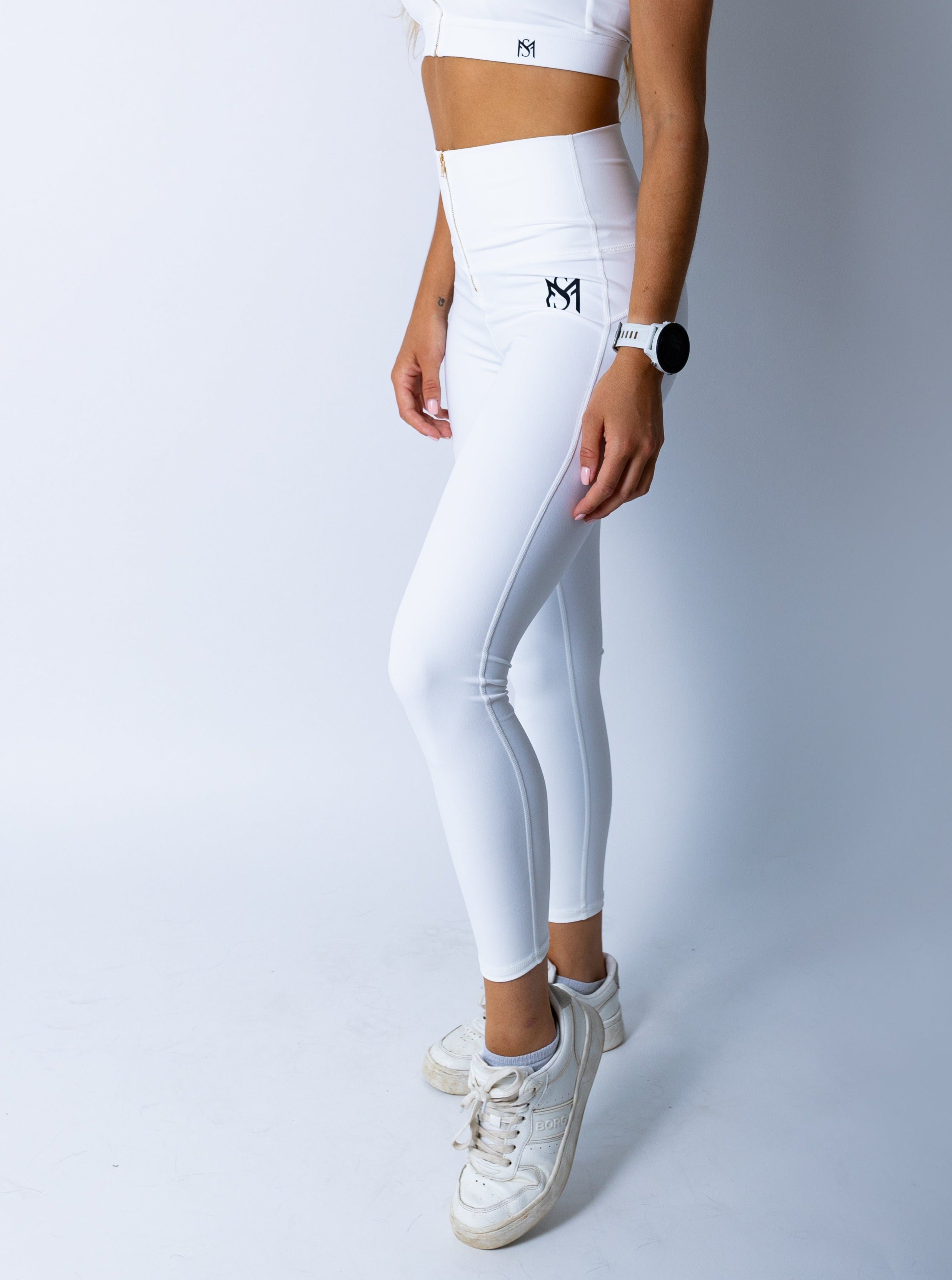 Zipper Legging White Sportmonkey